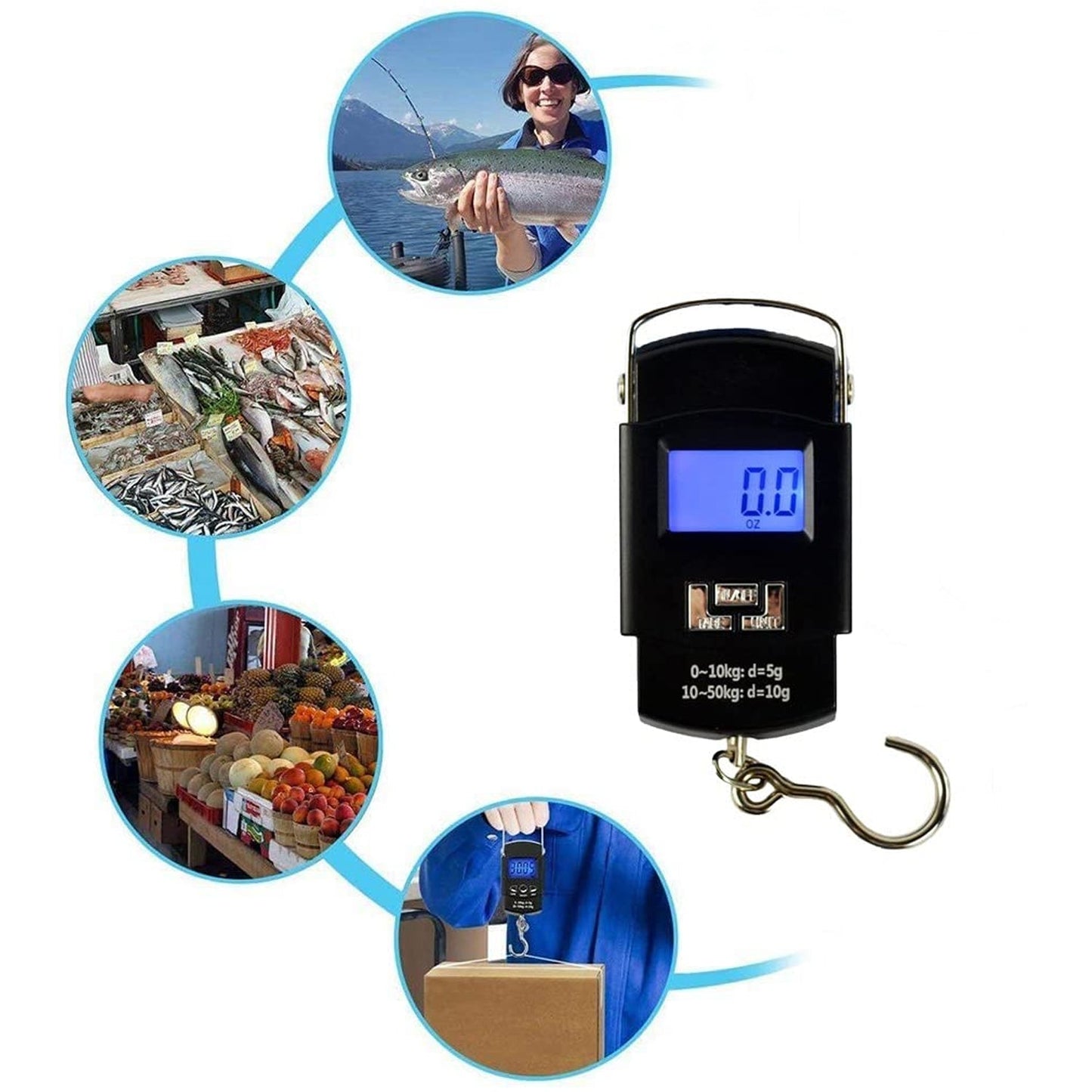 Digital Portable Hook Type Weighing Scale (50 kg, Multicolor)