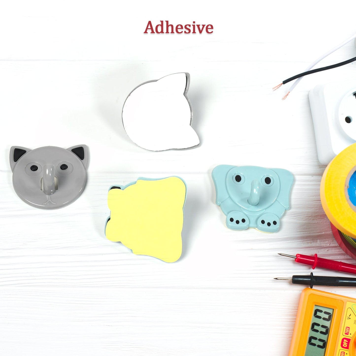 4501 Cartoon Strong Adhesive Hook Wall Hooks High Quality Premium Hook For Home , Office , & Multiuse Hook ( Set of 2 )