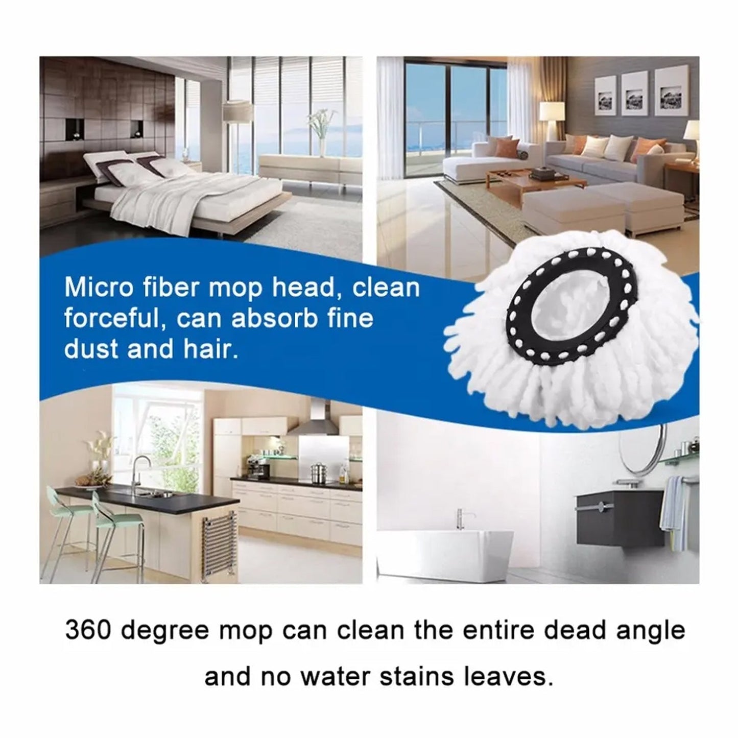 1114 Polyester Mop Head Refill Easy to Replace & Easy To use Premium Refill For All Type Mop Use