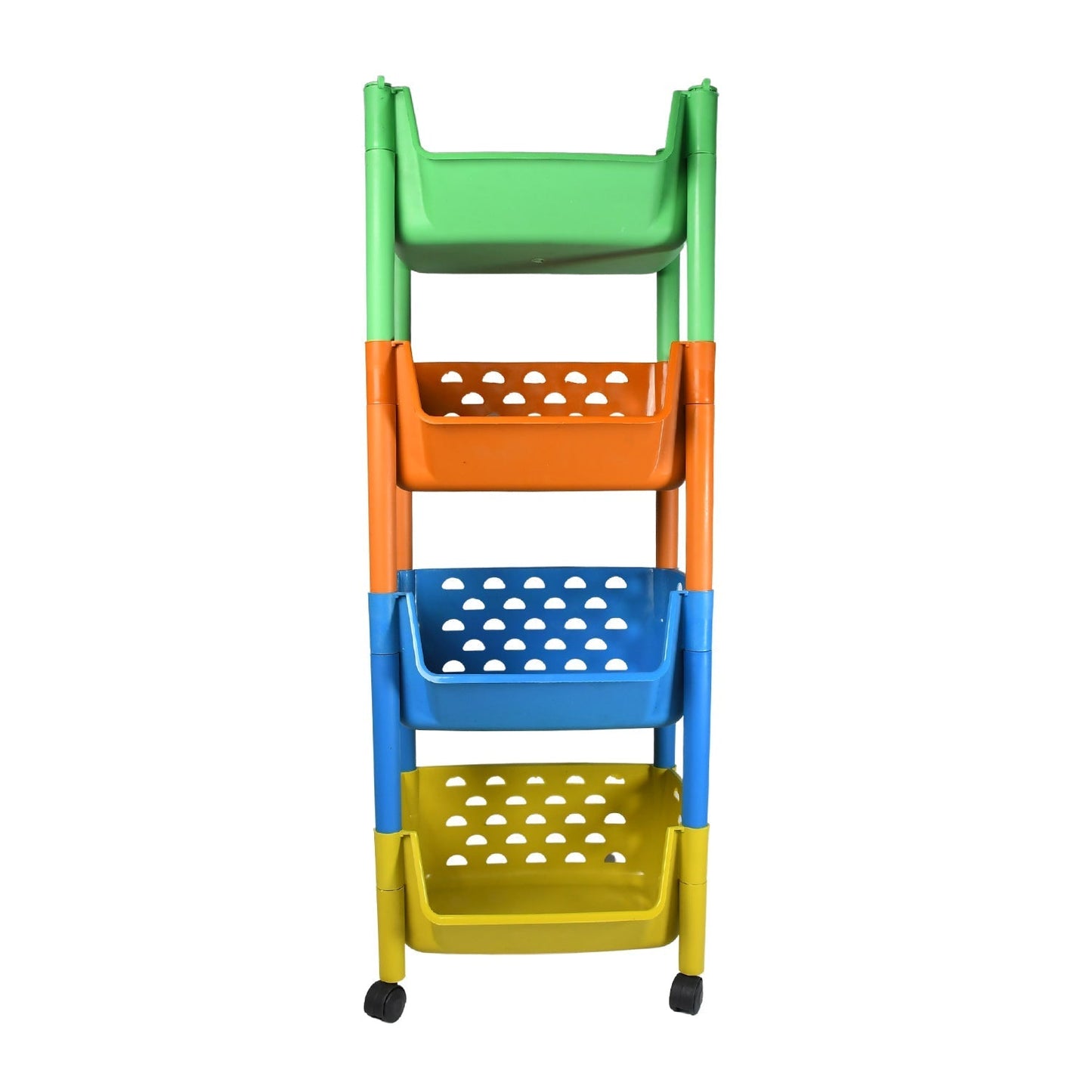 5298 4 Layers Fruit & Vegetable Basket Trolley Plastic for Home and Kitchen Fruit Basket Storage Rack Organizer Holders Kitchen Trolley