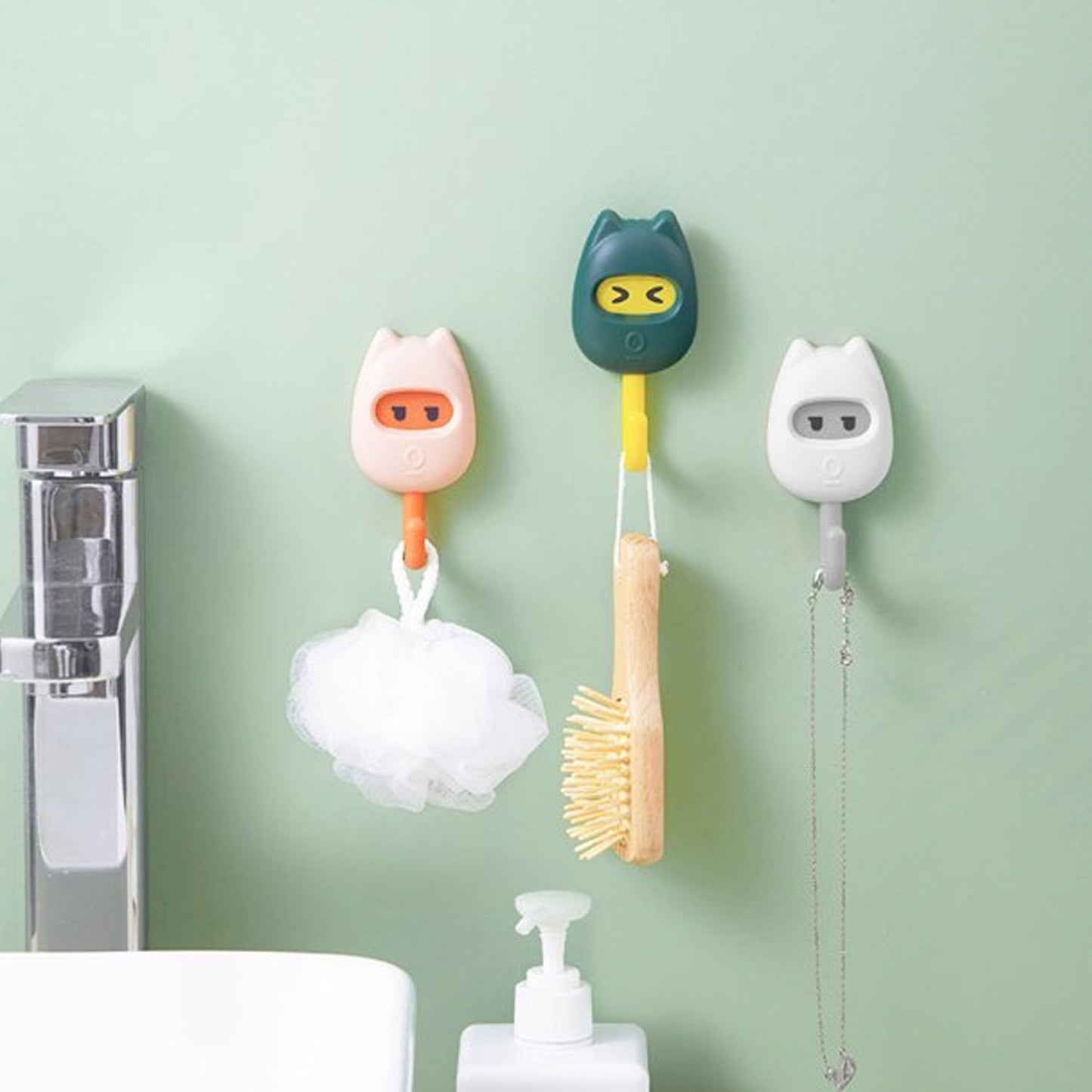 7468 Wall Hooks Home Decoration Hooks For All Types Wall Use Hook With Adhesive Sticker