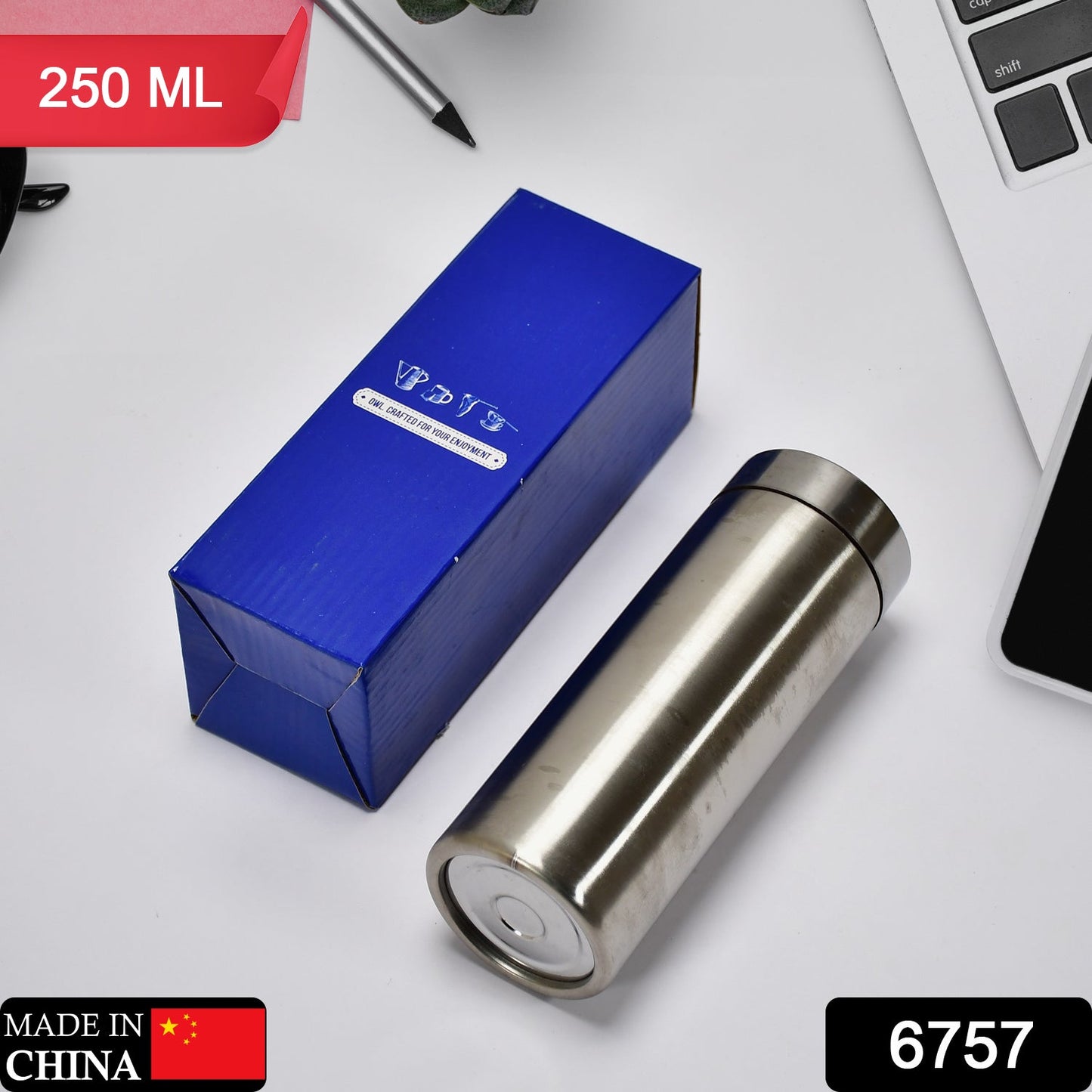 6757 Mini Stainless Steel Water Bottle Bottle 250Ml For School & Home use