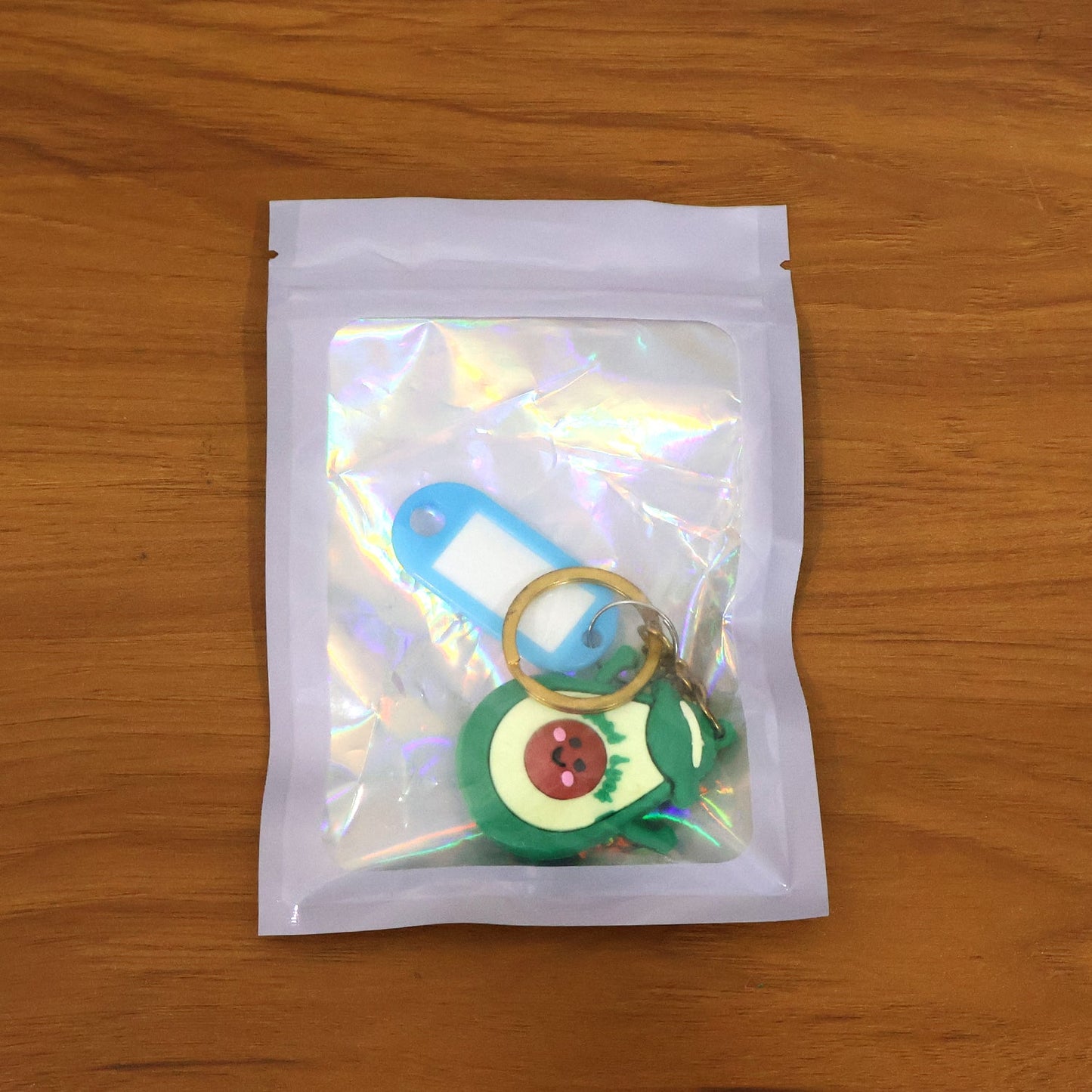 Lightweight avocado keychain ideal for school bags and backpacks