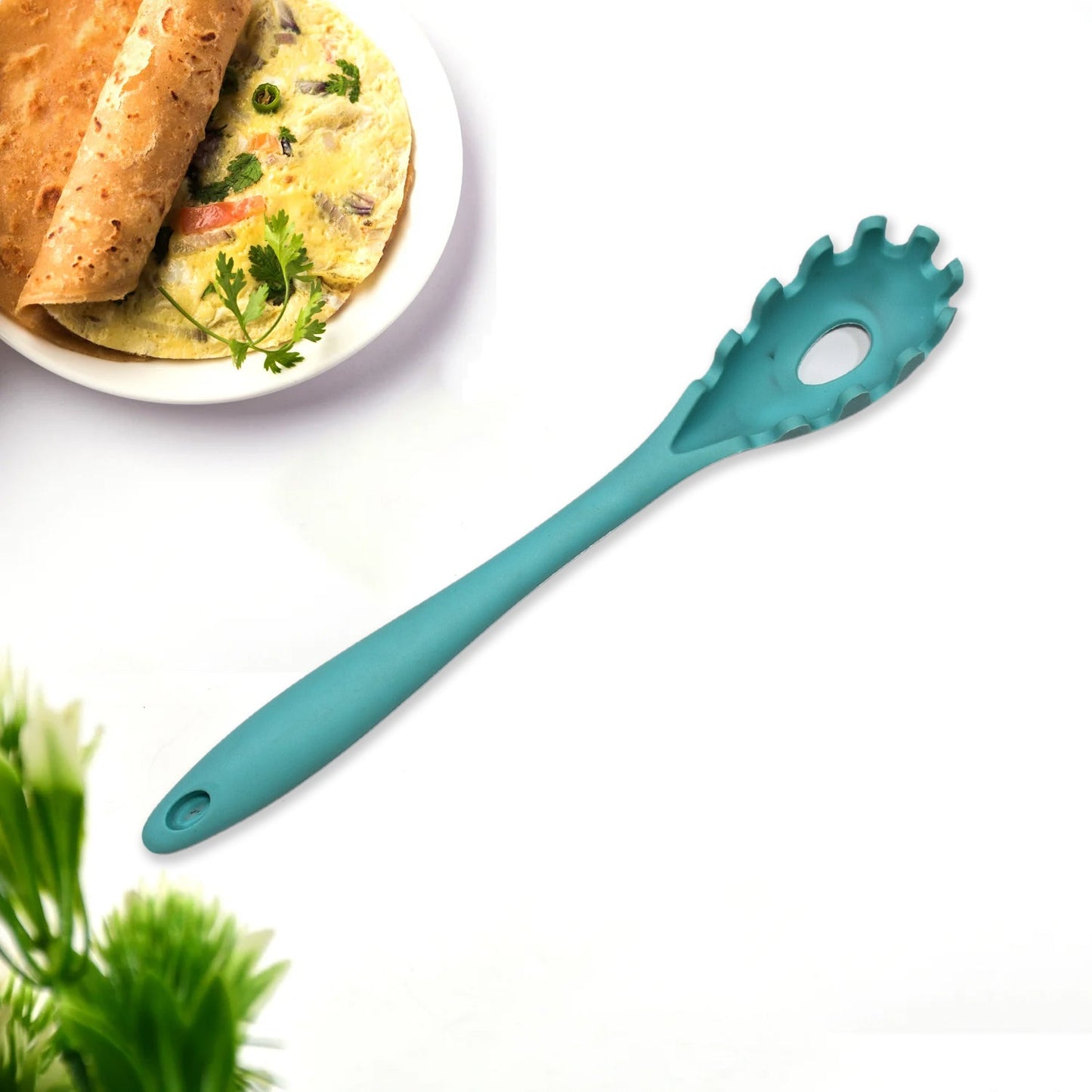 5398 Pasta Fork High Heat Resistant Hygienic One Piece Design, Spaghetti Strainer & Server Spoon Pasta Forks