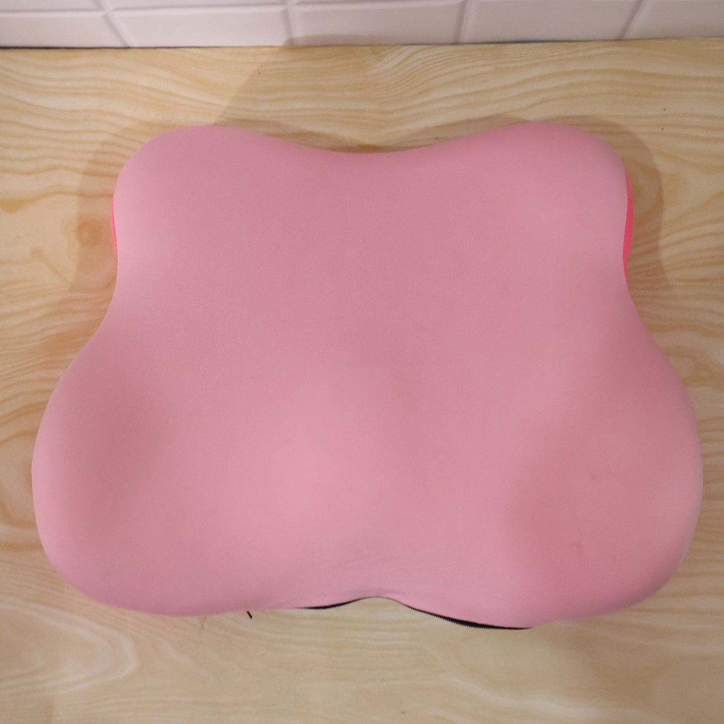 Live photo of memory foam chair back cushion