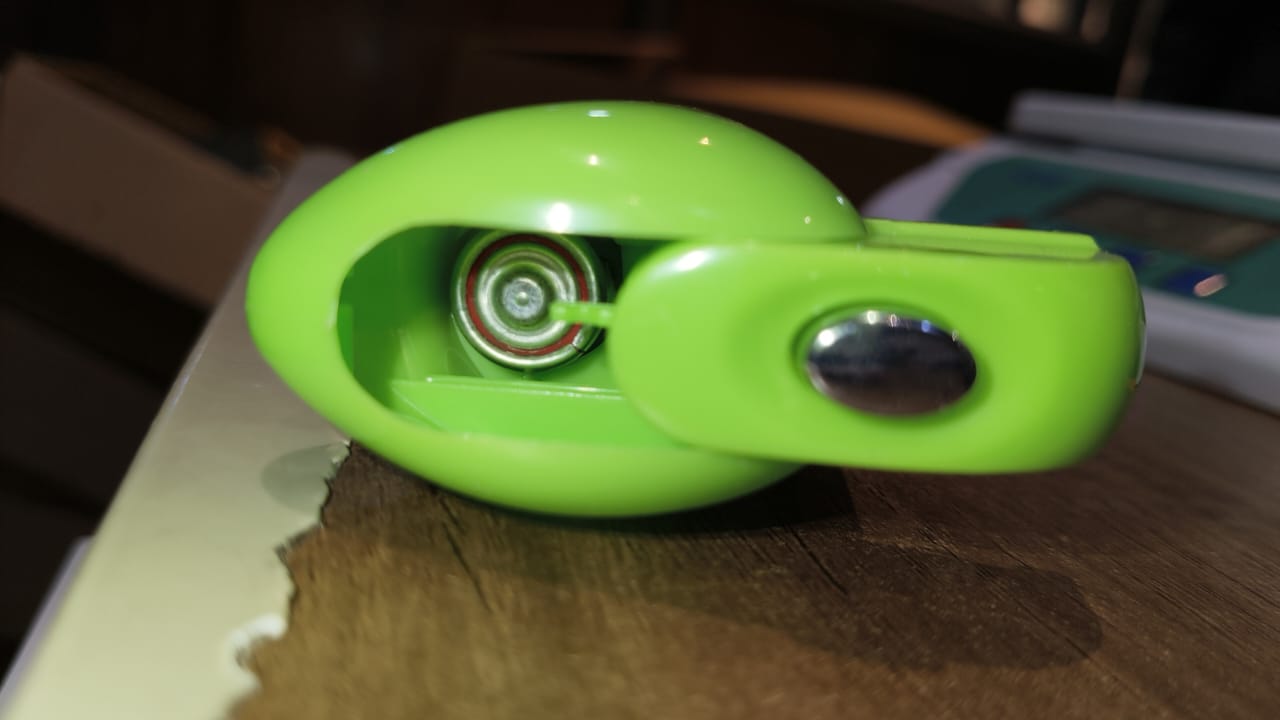 Person holding the XcelCraft Battery-operated Handheld Milk Frother Whisk with comfortable grip.