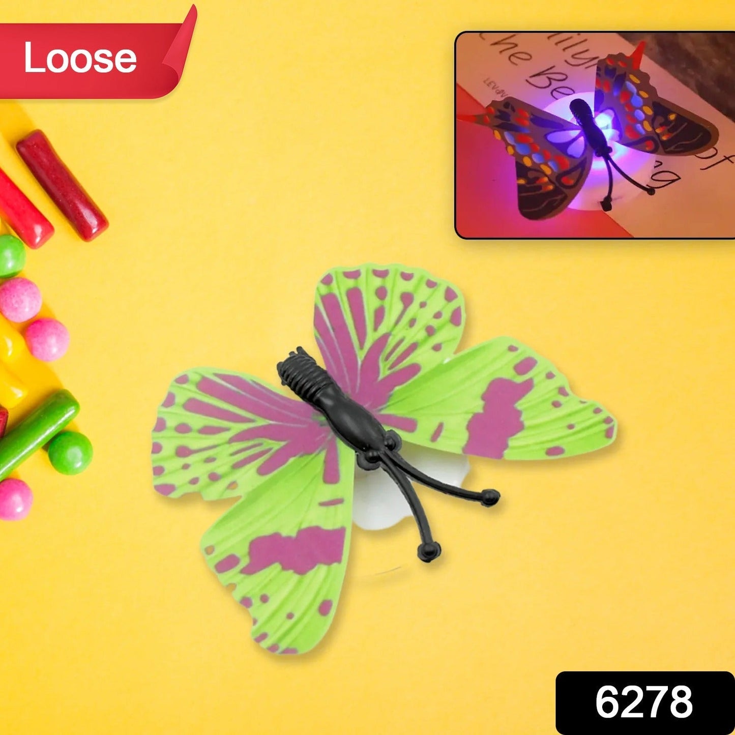 The Butterfly 3D Night Lamp Comes with 3D Illusion Design Suitable for Drawing Room, Lobby.n (Loose)