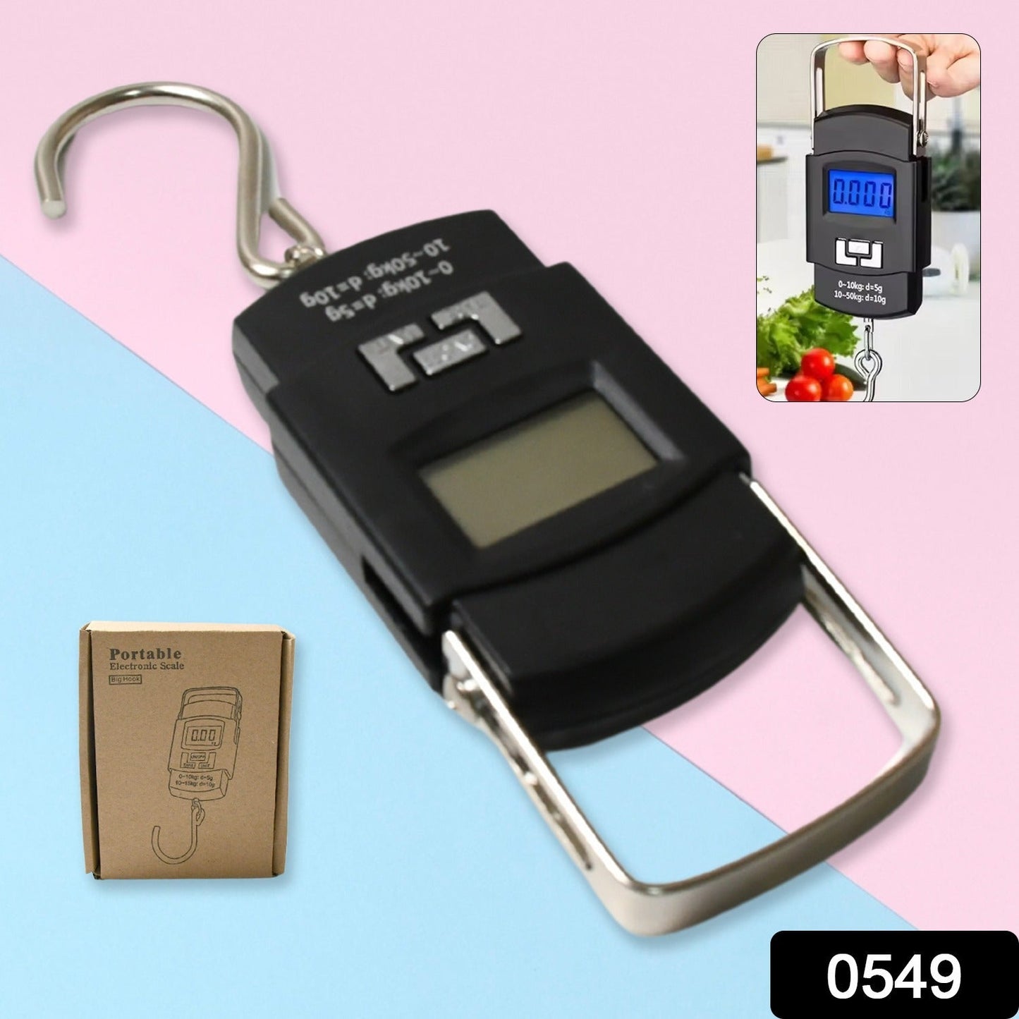 Digital Portable Hook Type Weighing Scale (50 kg, Multicolor)