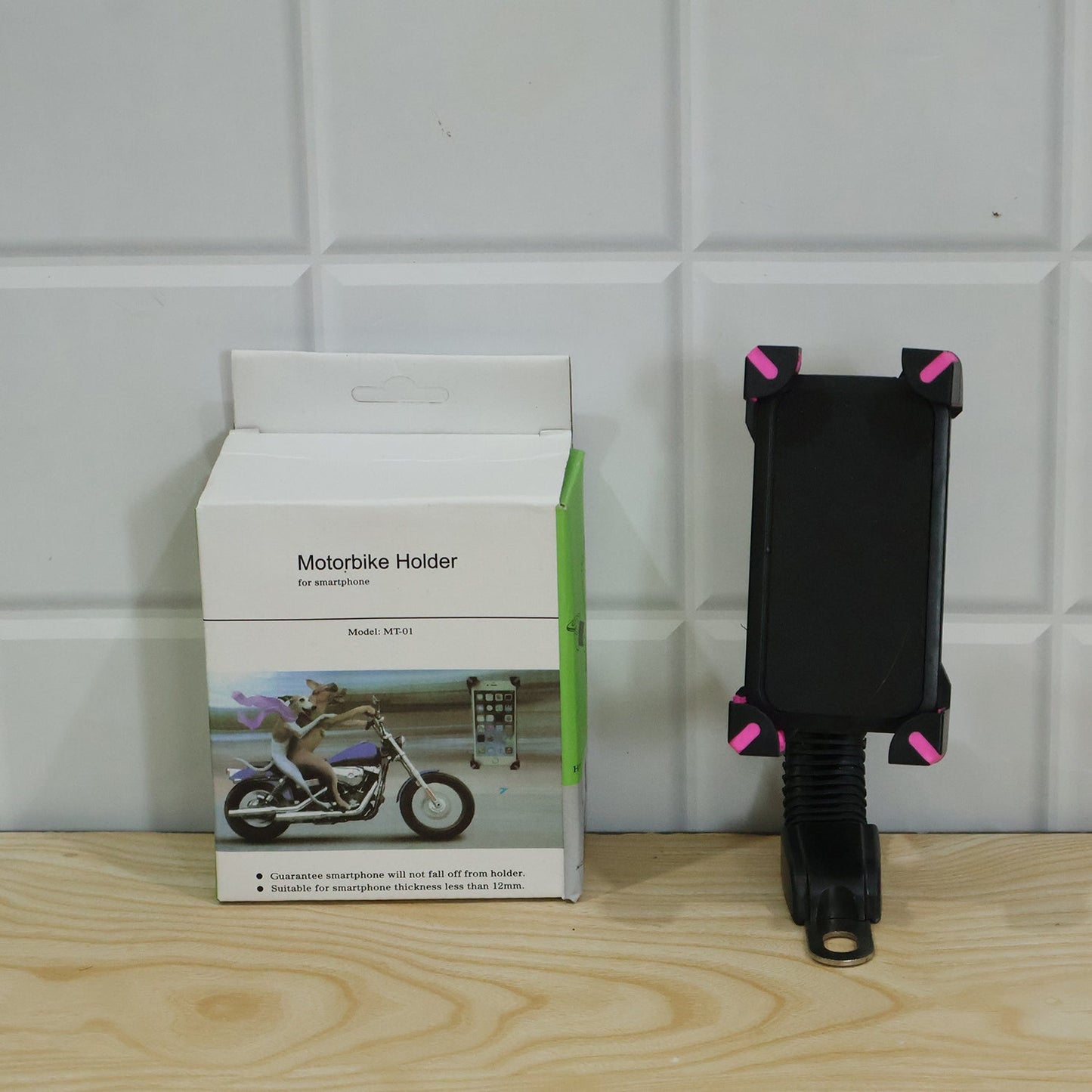 Plastic Bicycle Phone Holder Bike Mirror Mount with Flexible Arm (1 Pc)