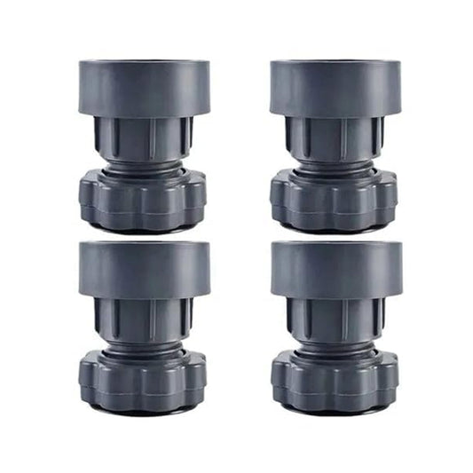 A set of four grey washing machine anti-vibration pads shown from an angled top view.