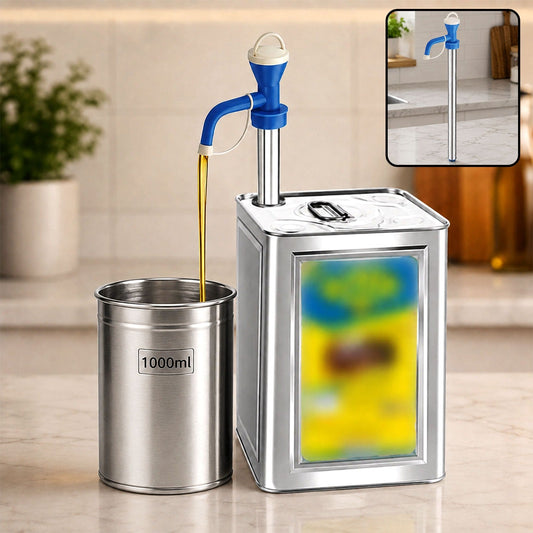 Stainless Steel Oil Dispenser – Manual Hand Pump |