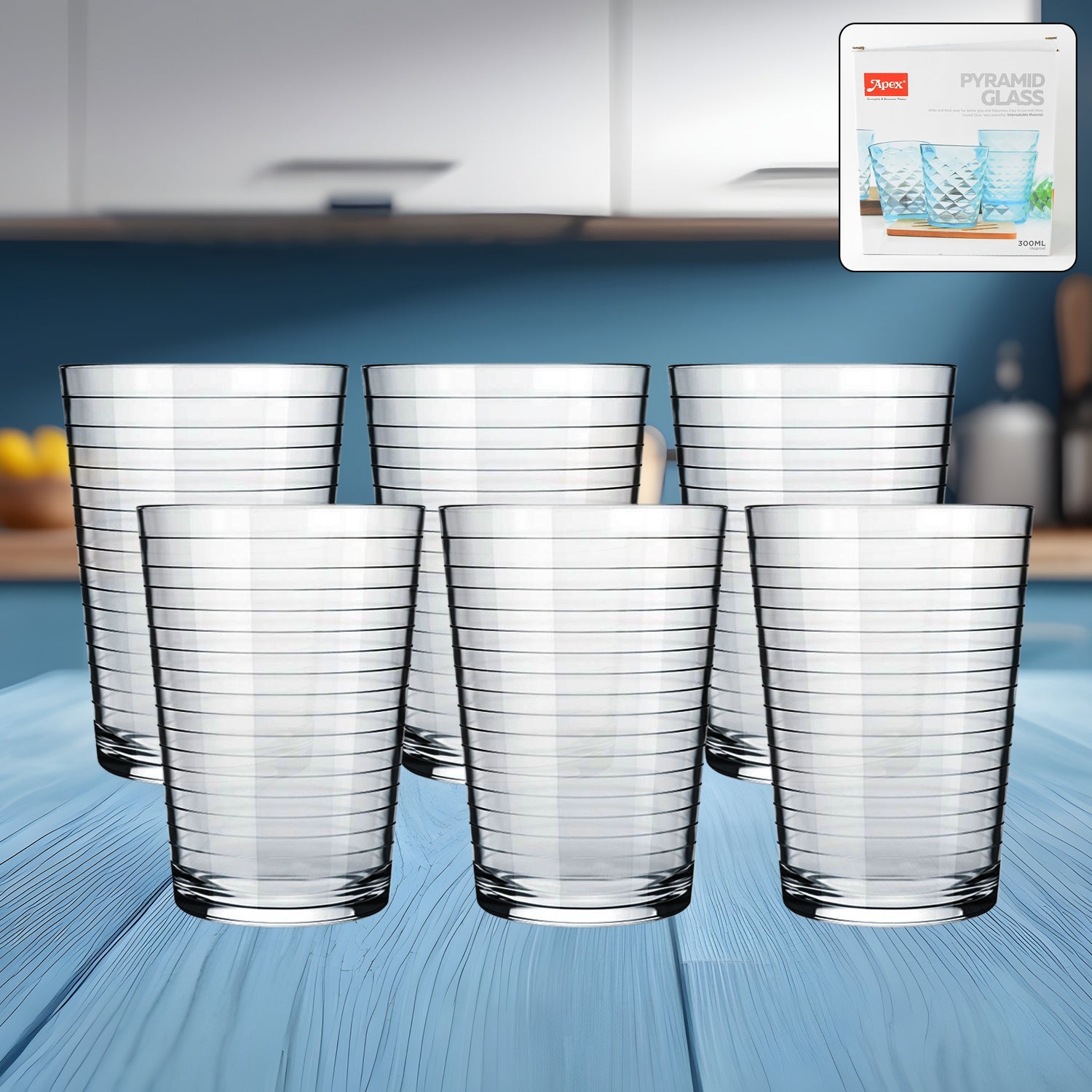 Plastic Ringo Glass with 300ml capacity showcasing crystal-clear clear body and wide base
