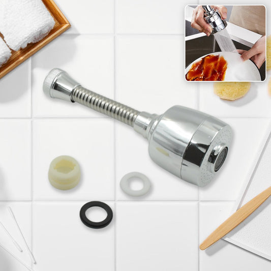 Water-Saving Faucet Sprayer attached to a kitchen sink faucet, ready for use.