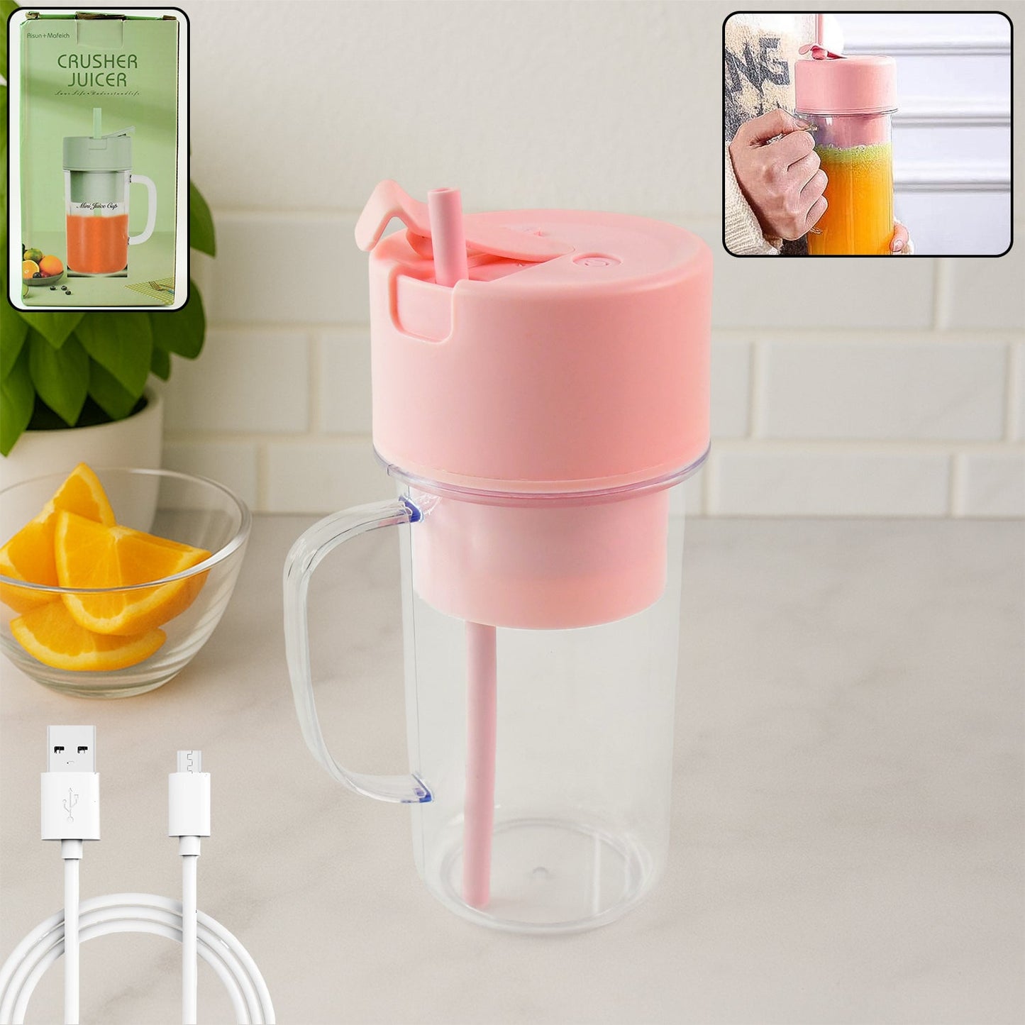 Portable juicer 420 ML USB rechargeable blender bottle