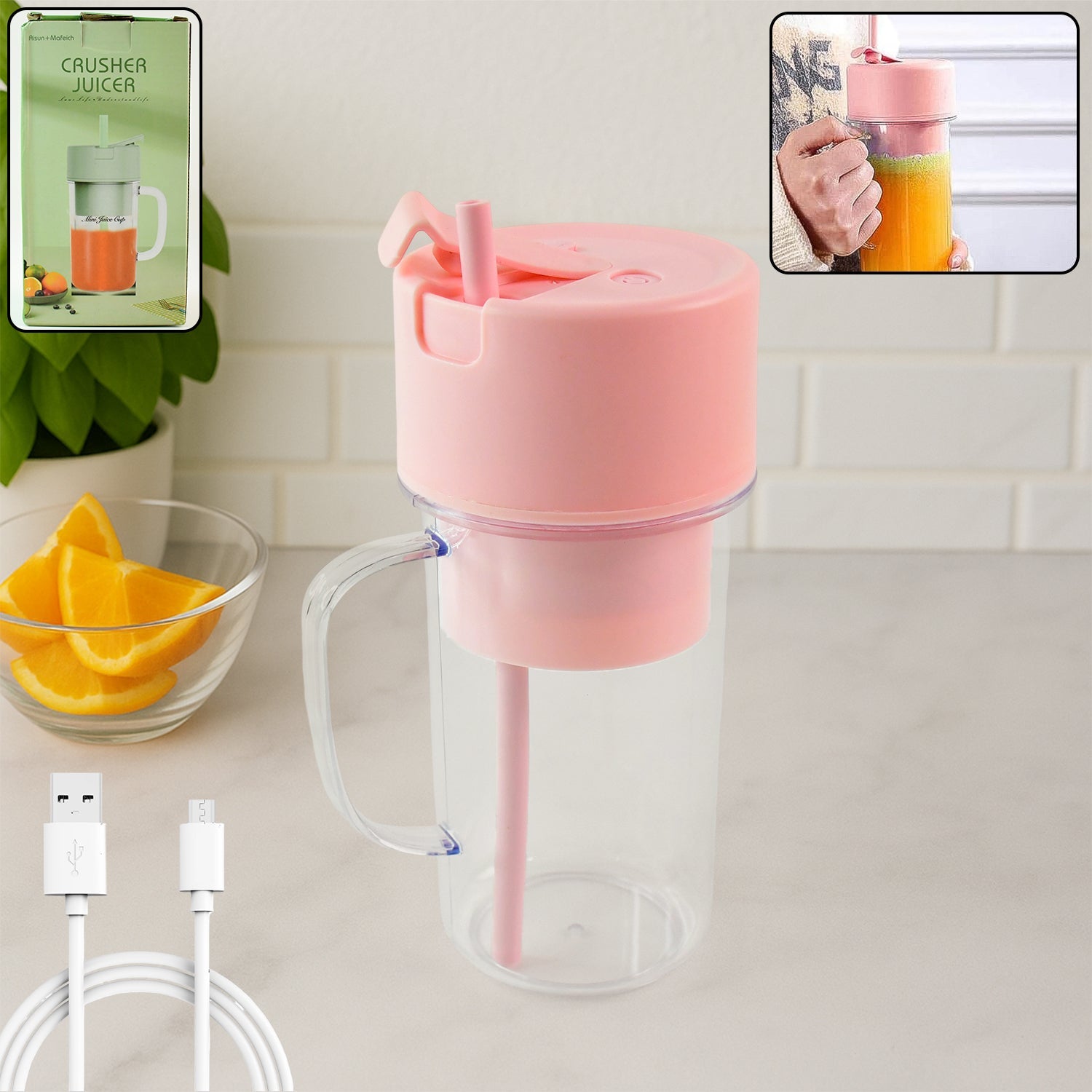 Portable juicer 420 ML USB rechargeable blender bottle