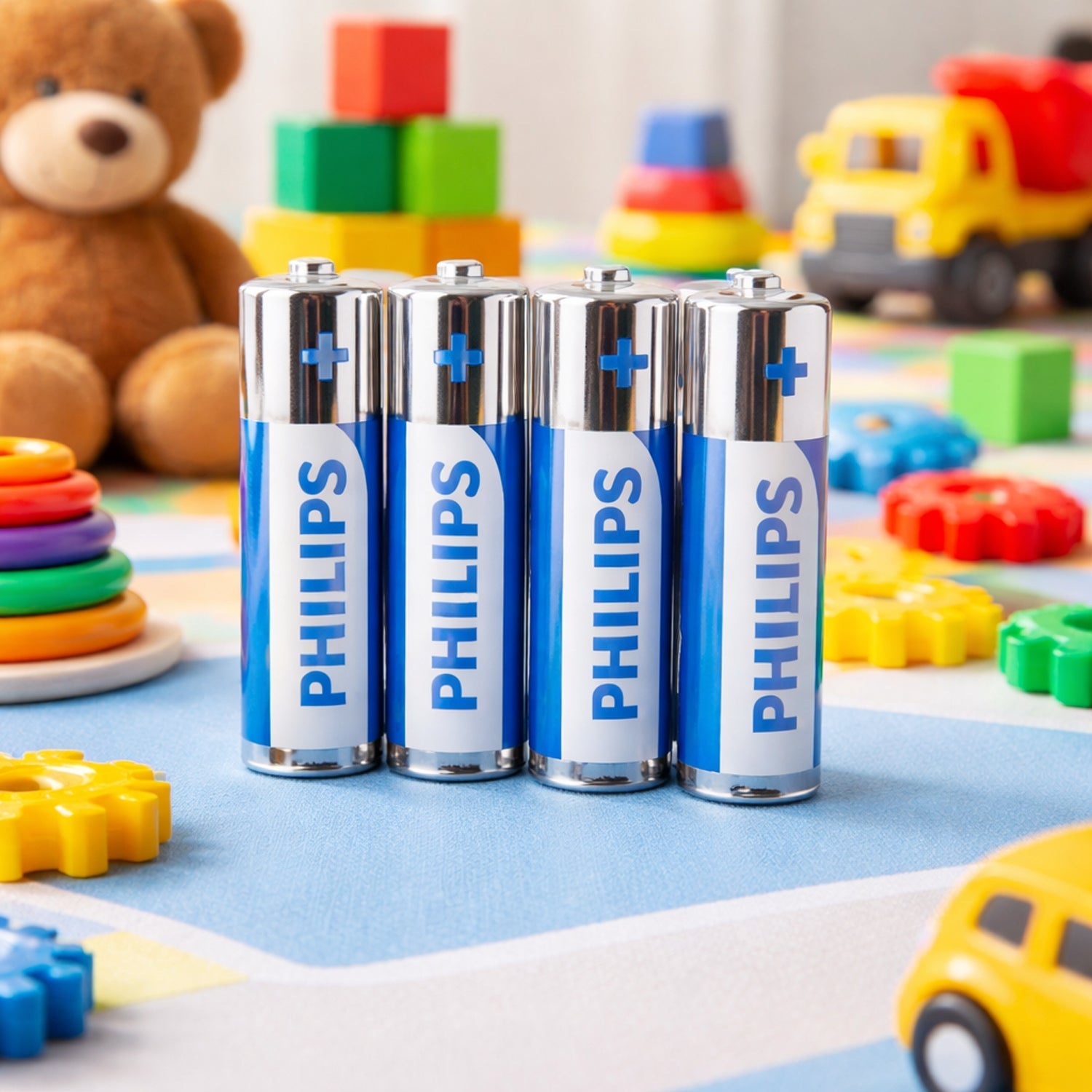 Pack of AA alkaline batteries providing long-lasting power