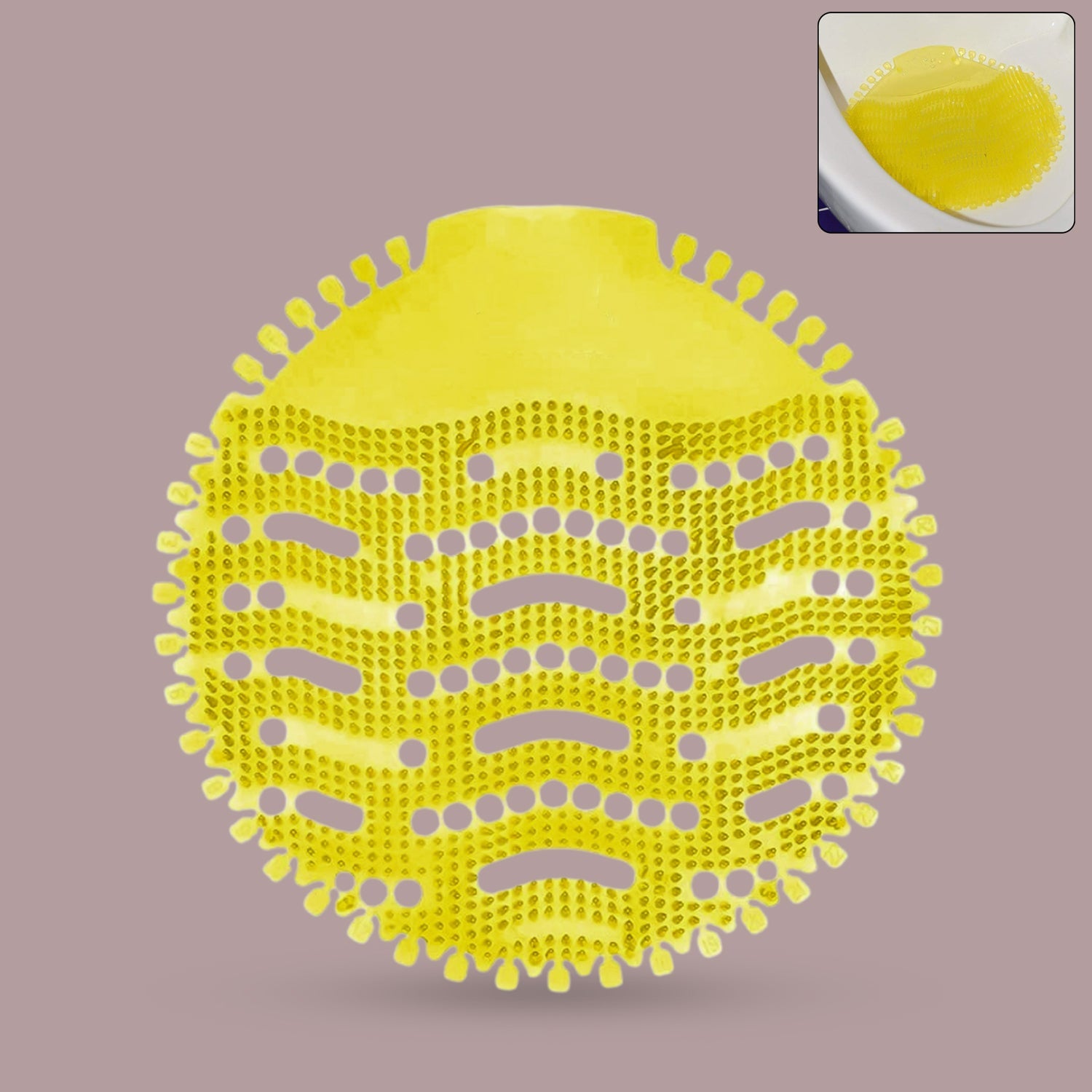 Round urinal screen deodorizer mat with fresh citrus fragrance for odor control