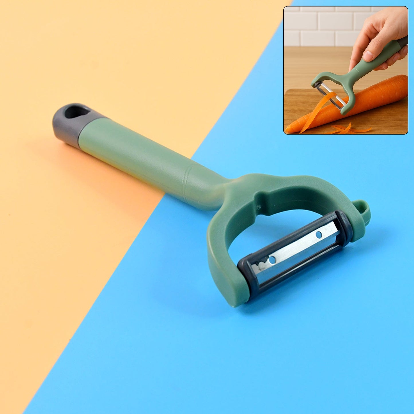 Apex Premium vegetable peeler with ergonomic handle and stainless steel blade in kitchen setting