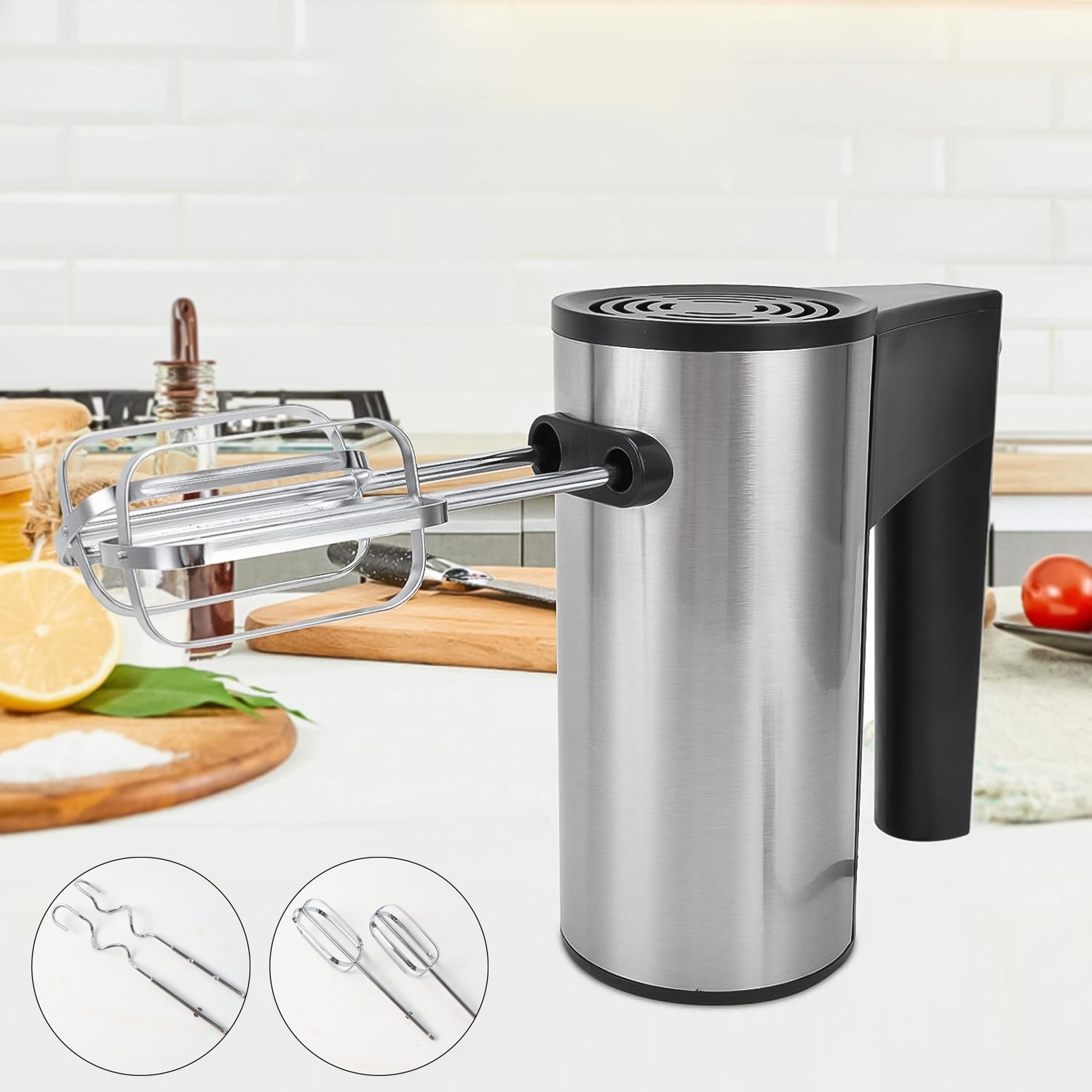 Electric hand mixer with 450W motor and stainless steel beaters