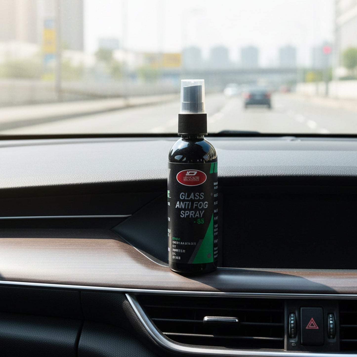 Anti-fog glass spray bottle for clear car and home windows