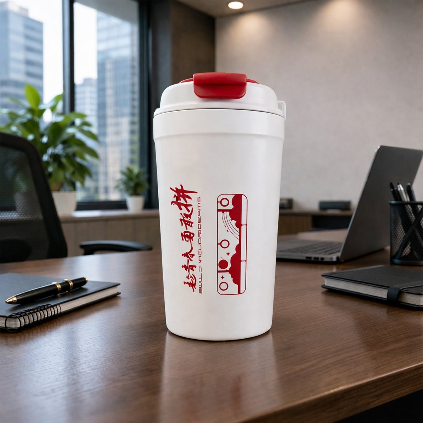 Insulated steel coffee tumbler for travel and office use