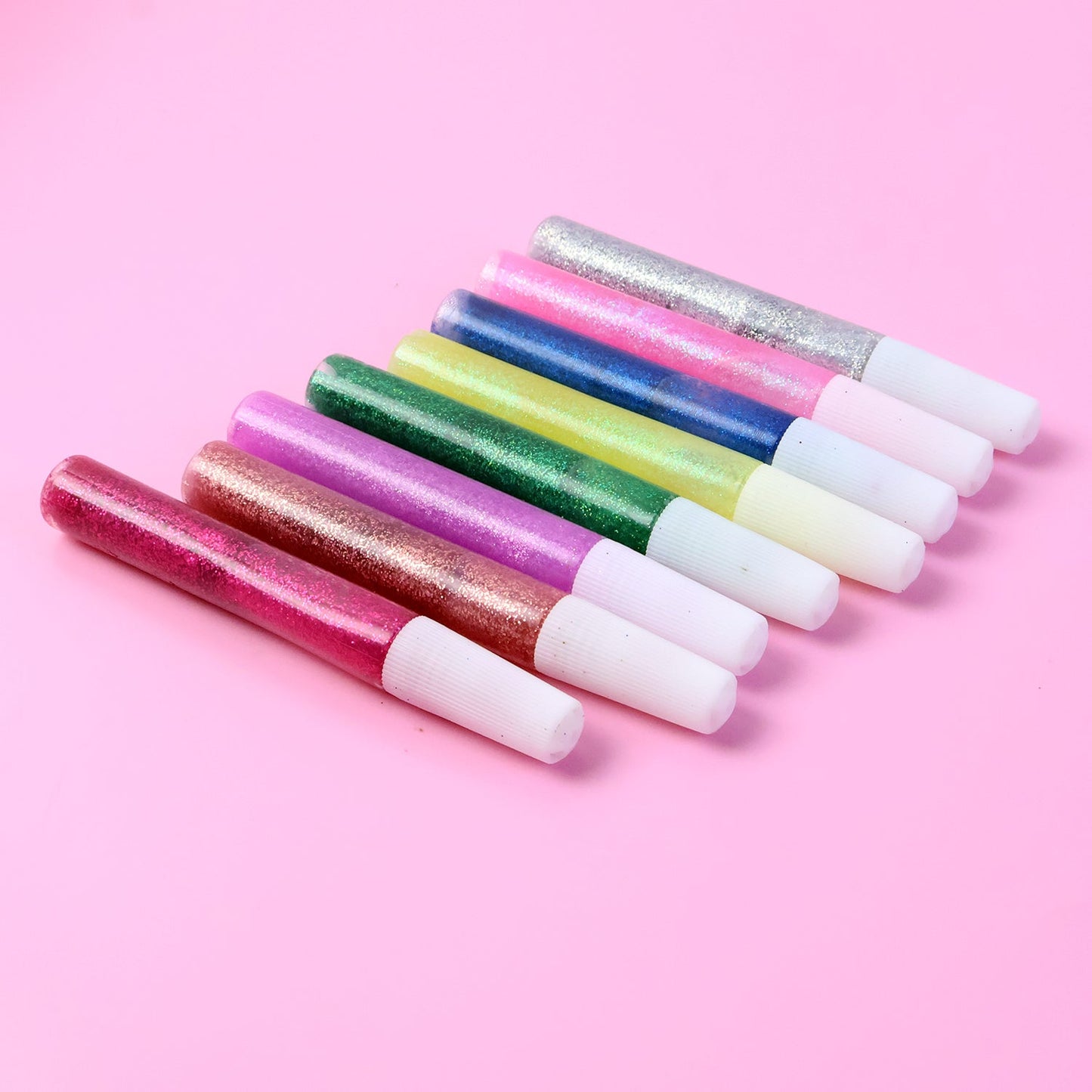 Assorted glitter glue pens in an easy-use pen design for crafts