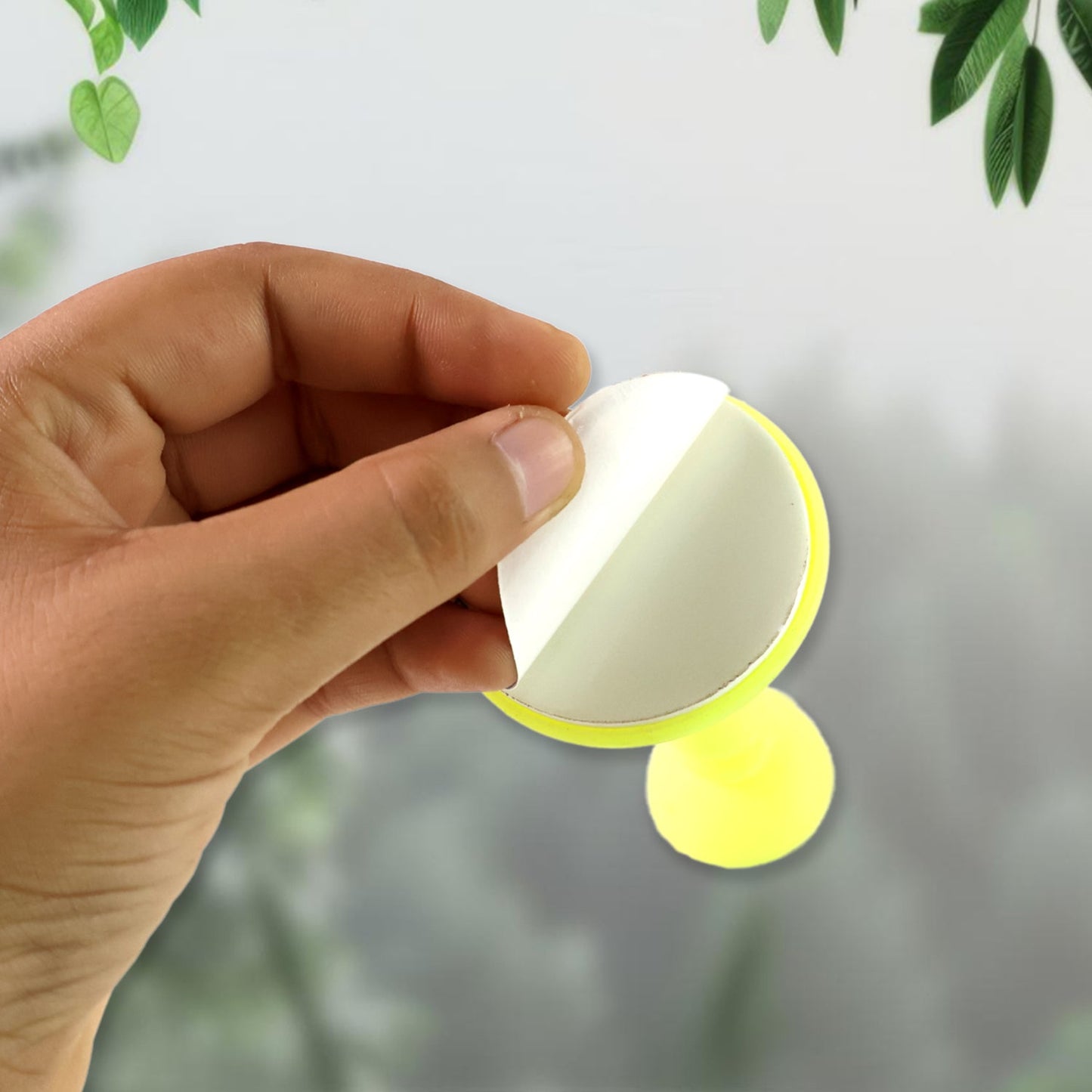 Rubber washing machine door stopper in neon yellow color
