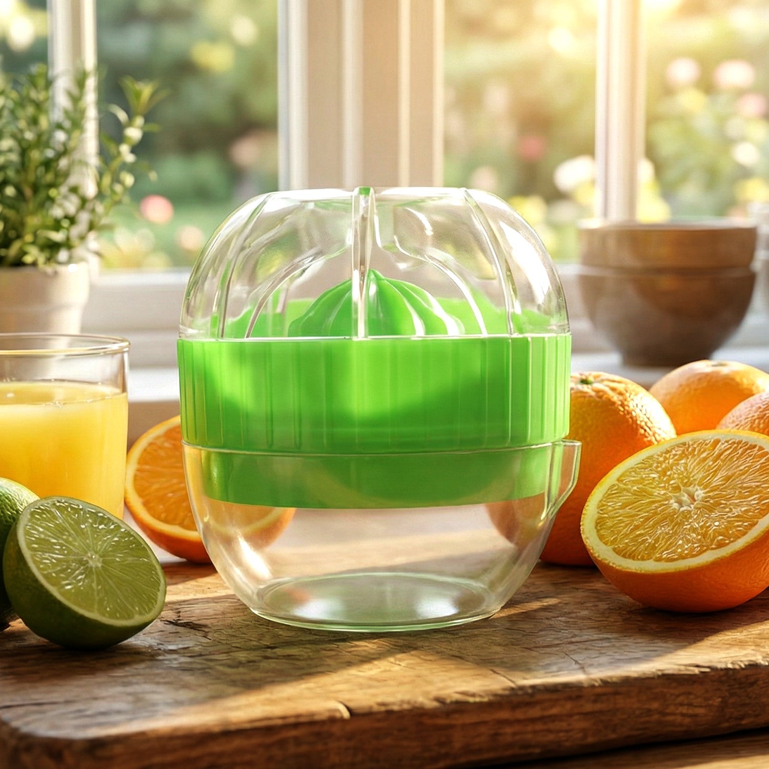 Easy to grip manual citrus juicer suitable for lemons and limes
