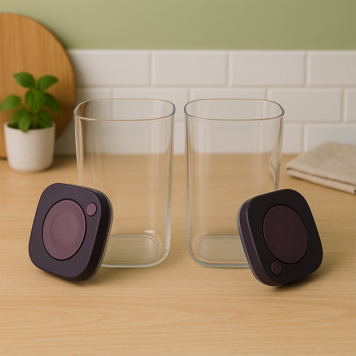 Set of multipurpose airtight snack storage jars made from food-grade plastic