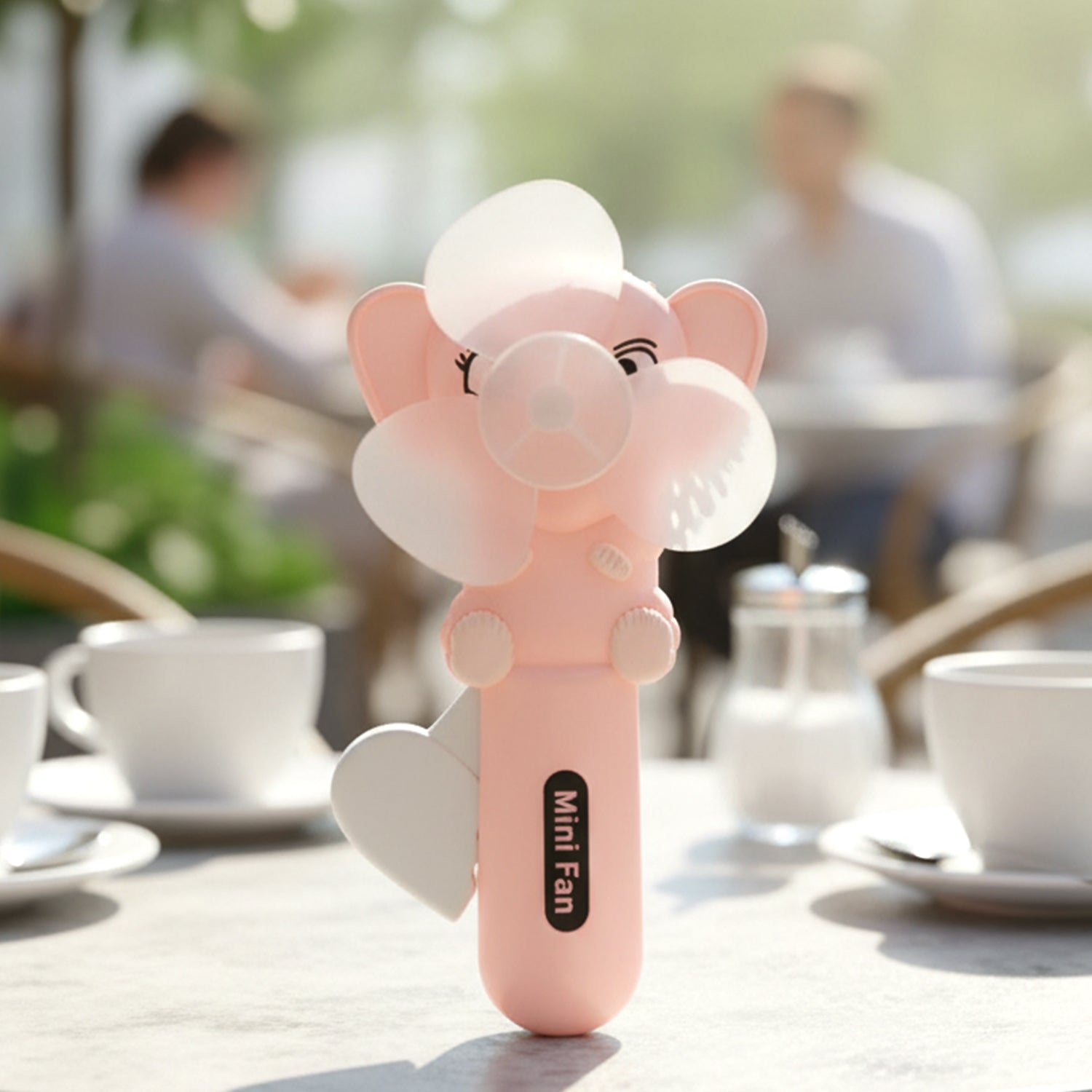 Manual push action fan toy for children and outdoor fun