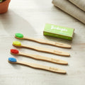 Bamboo Toothbrush Set for Adults (Pack of 4, With Cotton buds)