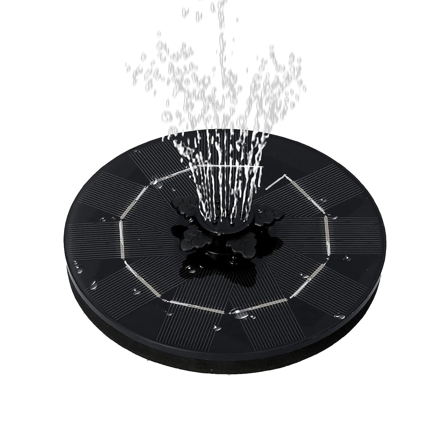 Decorative floating solar water fountain pump with customizable spray patterns