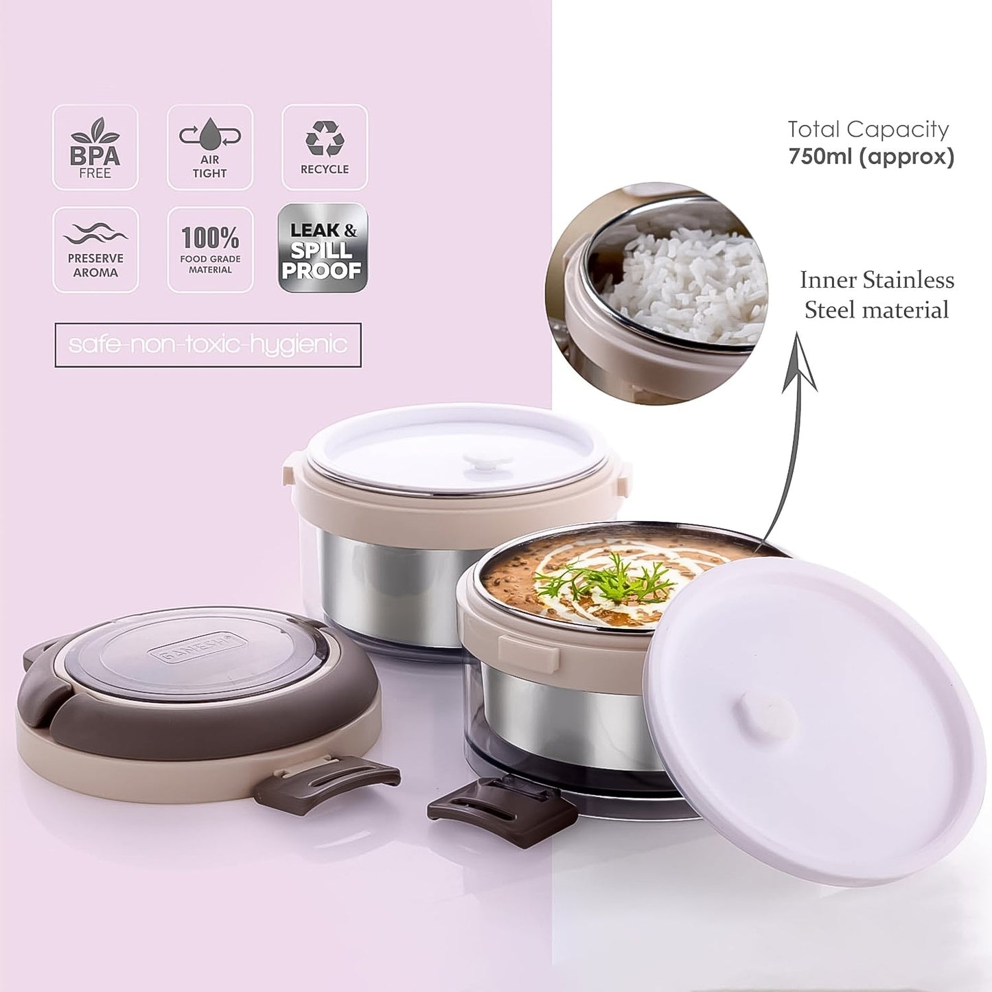 Compact insulated lunch box ideal for travel and outdoor meals