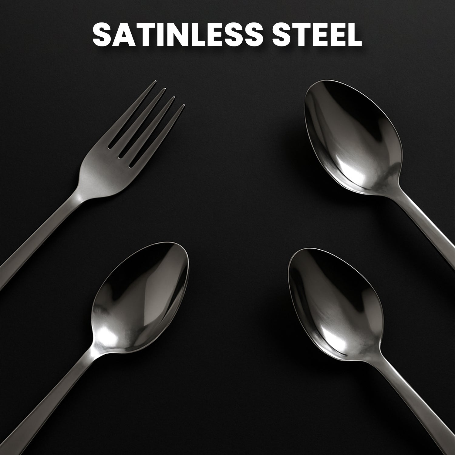 Easy access stainless steel cutlery holder set for organized storage
