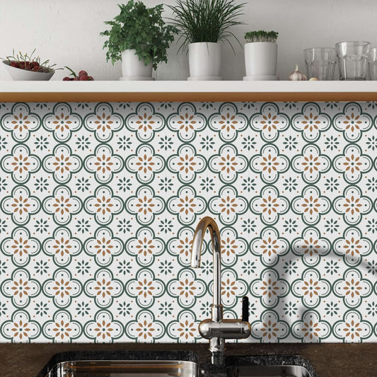 Kitchen backsplash adorned with elegant patterned Peel and Stick Tiles, enhancing the modern decor.