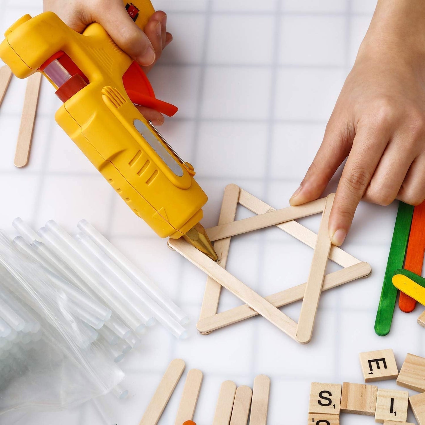Hot glue sticks designed for arts, crafts, and household repairs