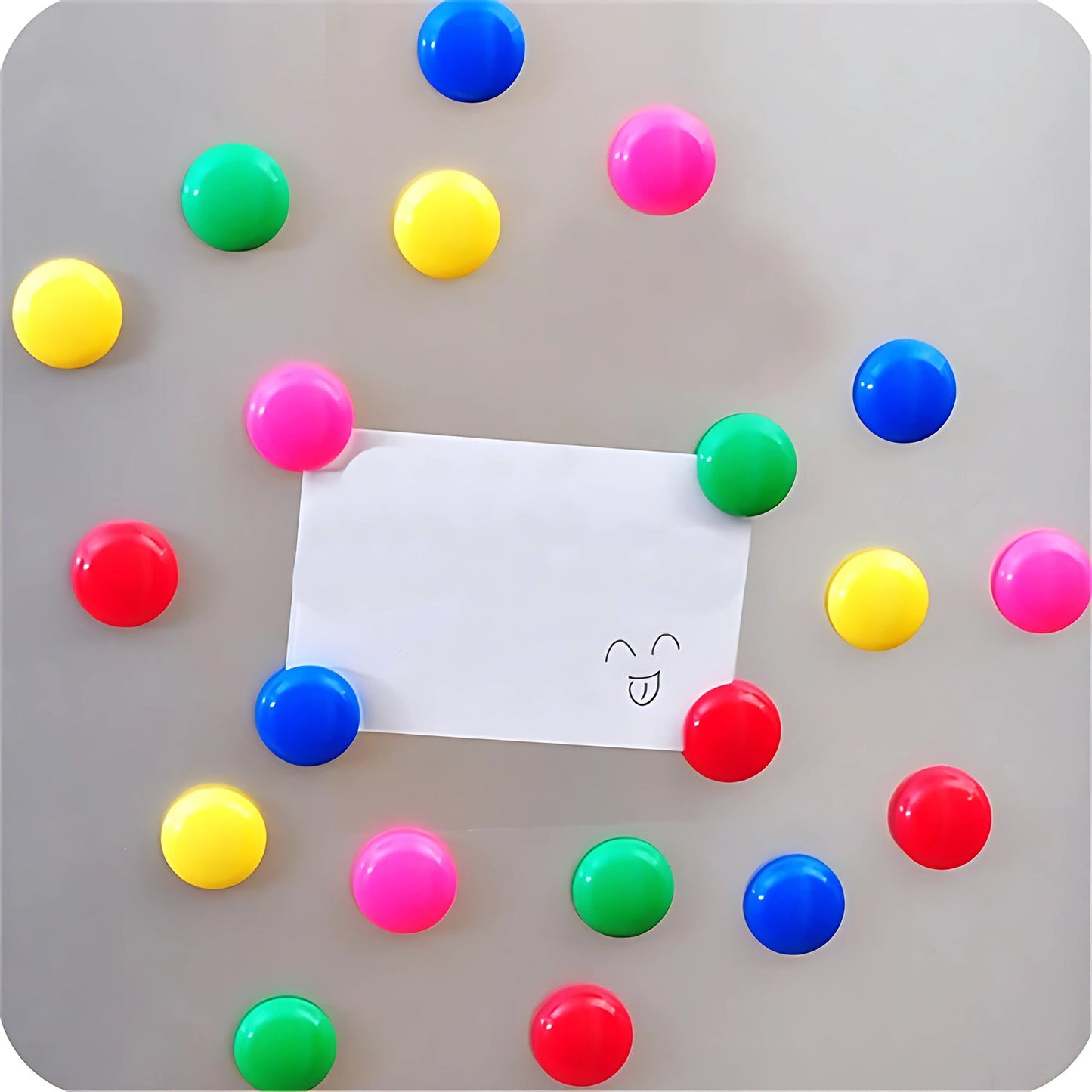 Side profile of translucent yellow circular magnetic button