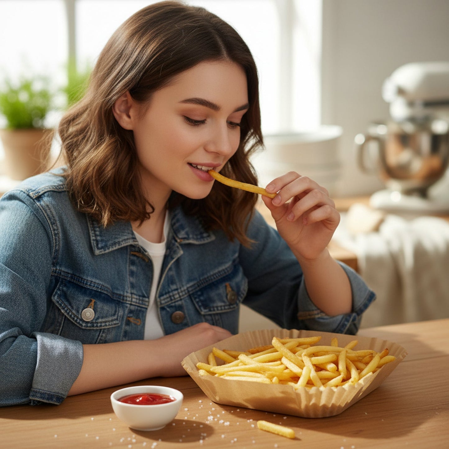 Non-stick baking paper sheets for air fryer cooking