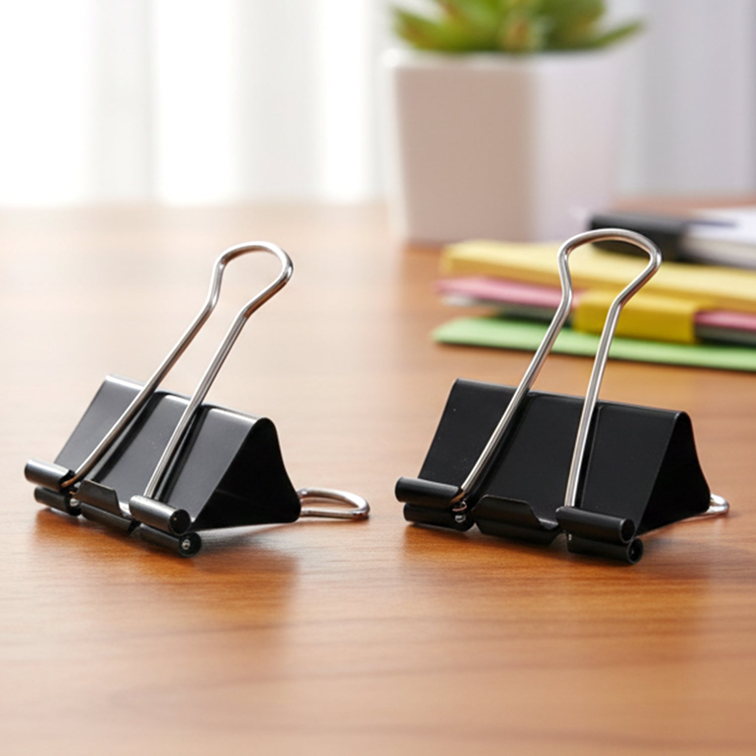 Black paper clips for documents and filing