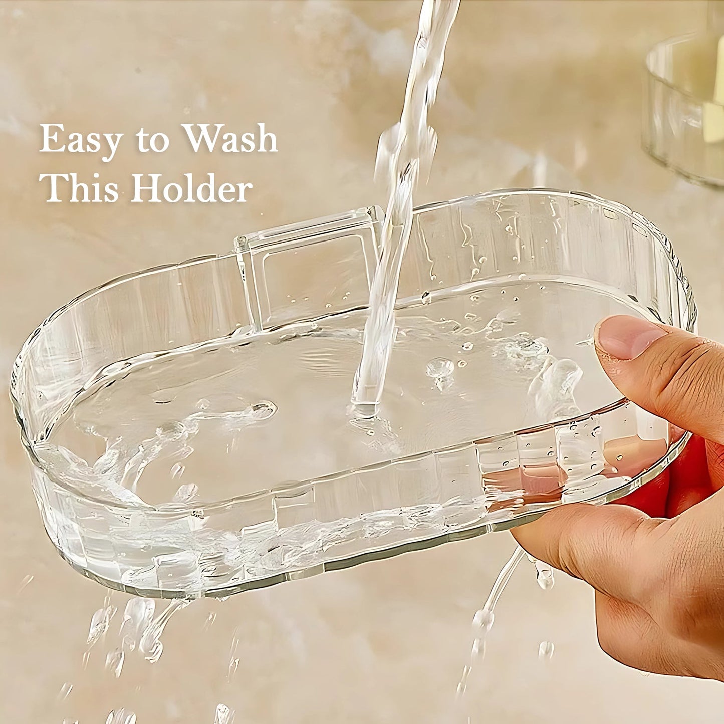 Bathroom soap dish rack featuring strong adhesive back for wall mount