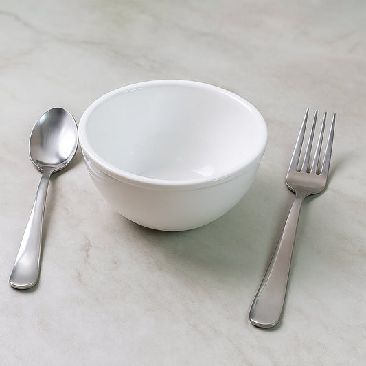 Small melamine serving bowl with ceramic-like finish