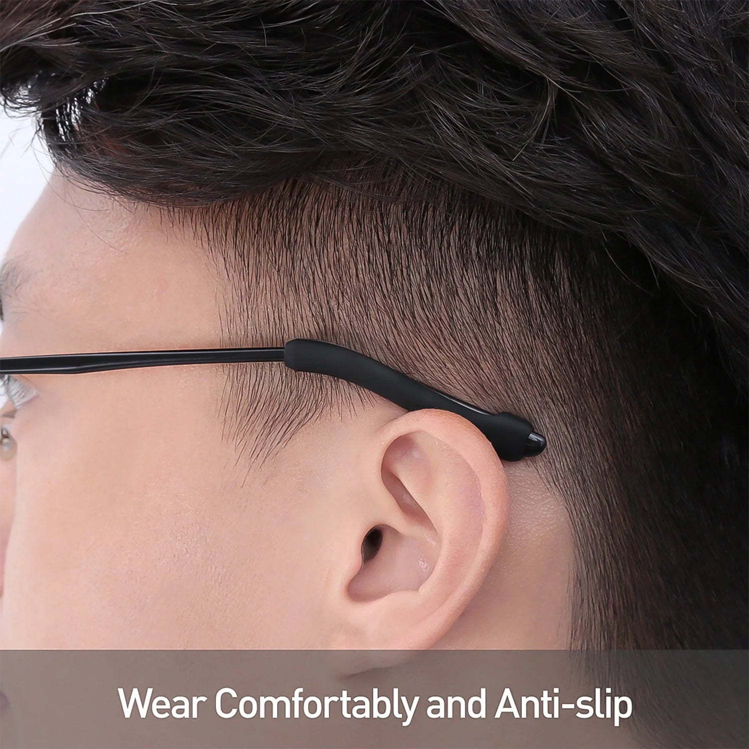 Compact sunglasses care travel set with nose pads and anti-slip grips