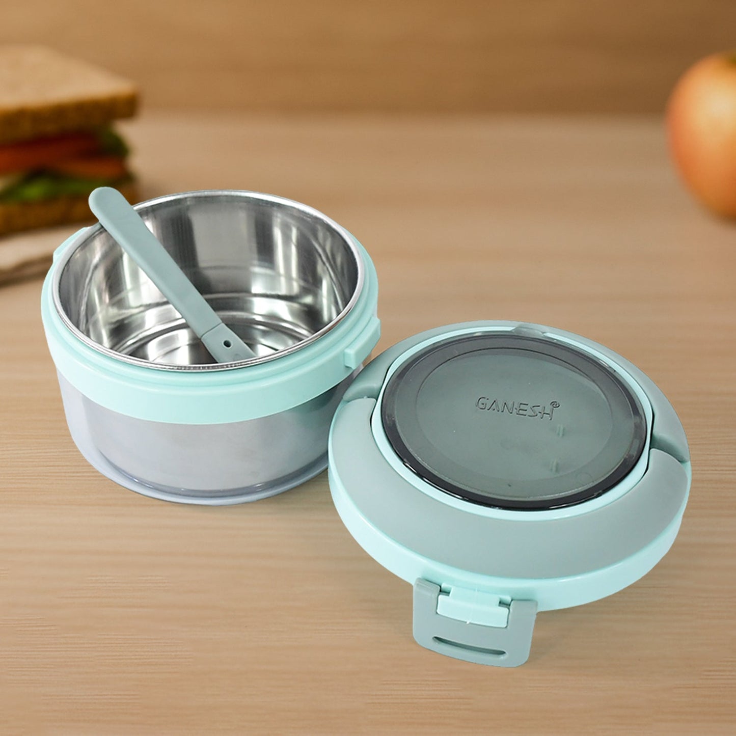 Outer insulated BPA-free plastic body of Ganesh lunch box