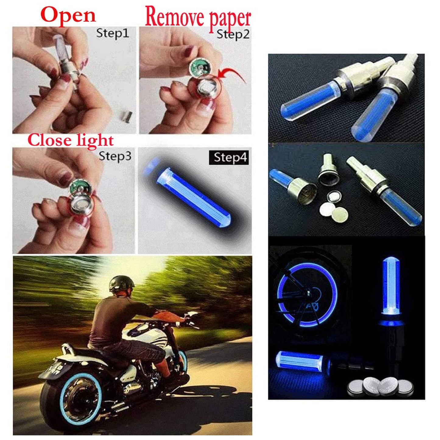 Motion-activated LED wheel valve cap light with its length of 27mm and width of 15mm clearly indicated.