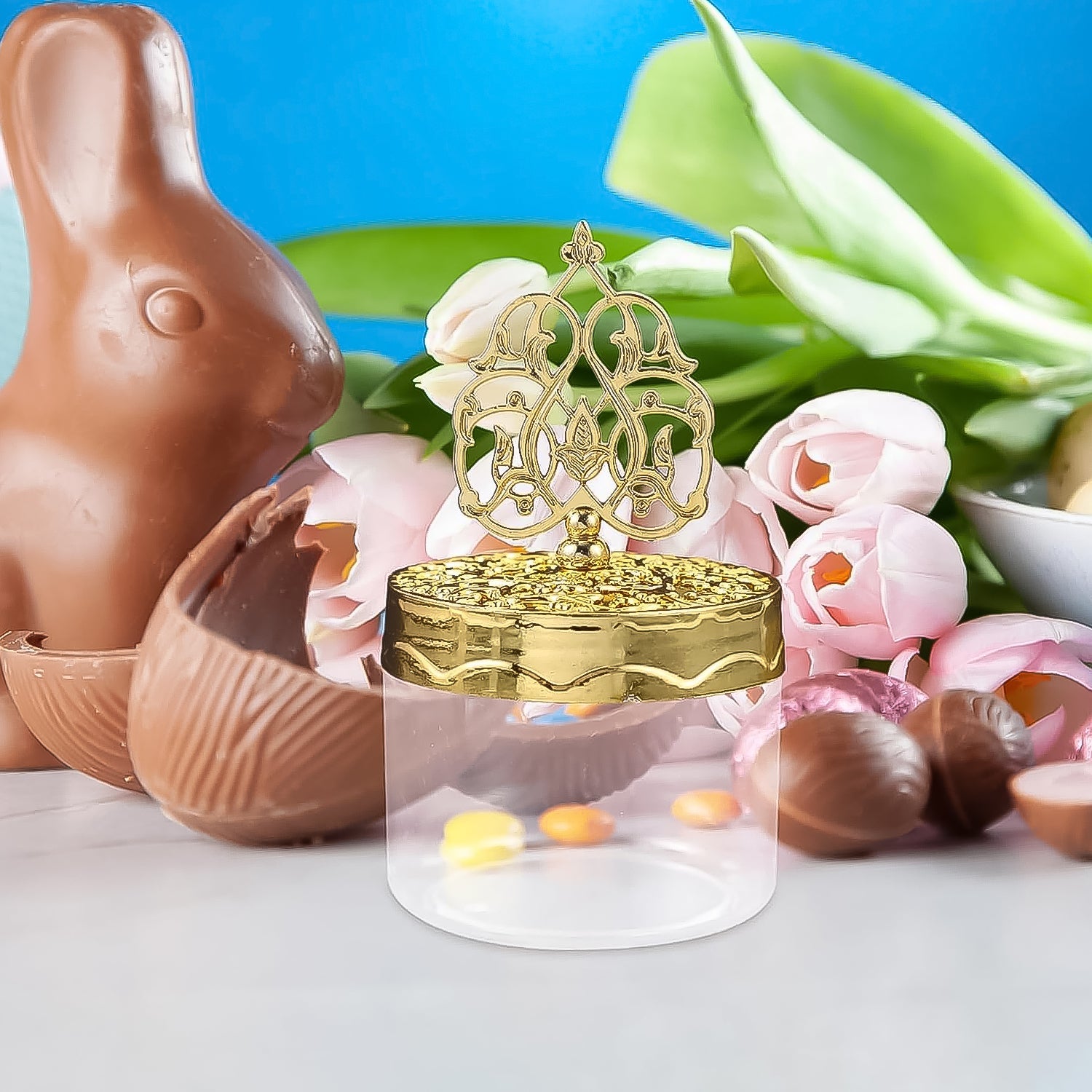 Baby bloom clear plastic favor box for candies and chocolates