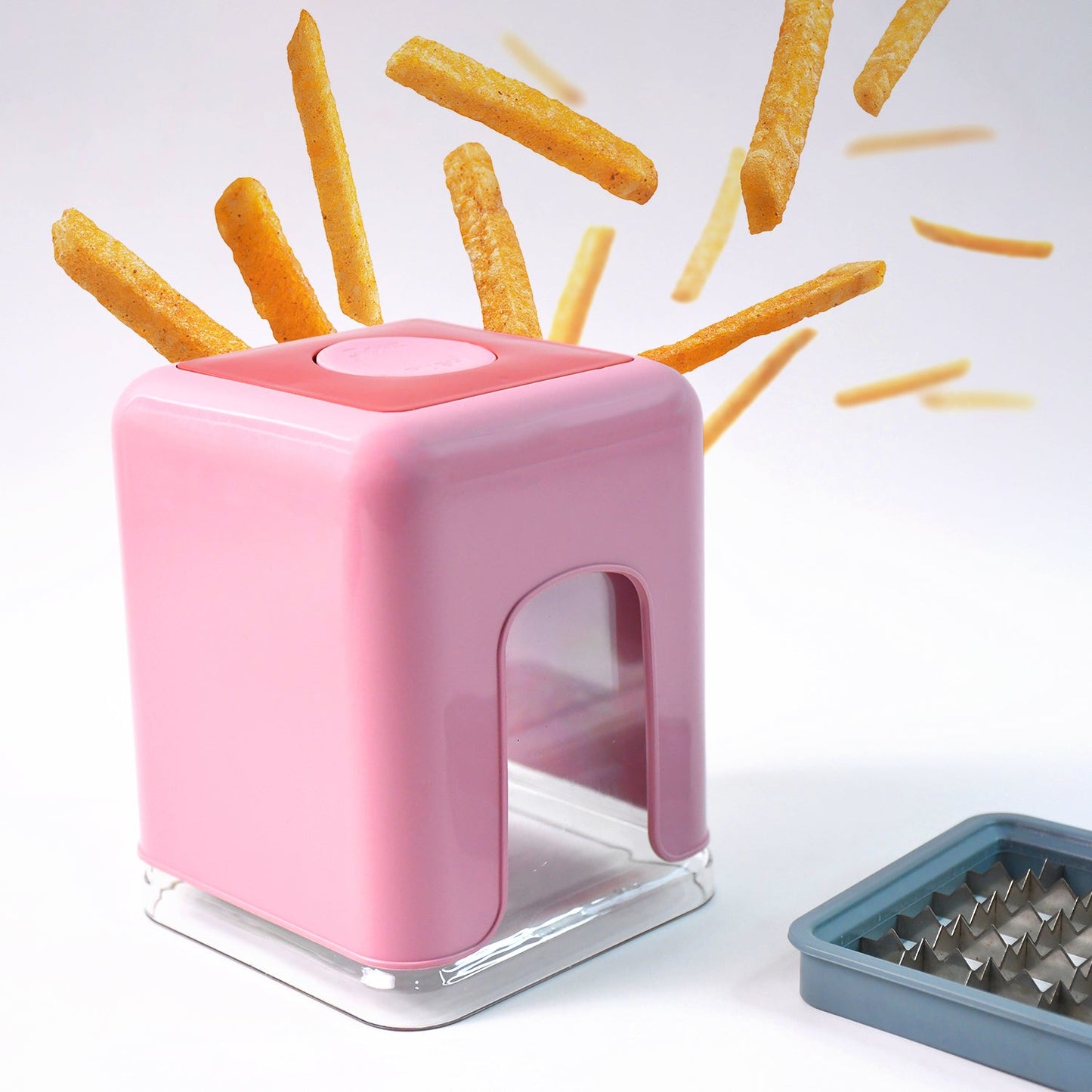 Potato chipser equipped with thick-cut stainless steel blade for chunky vegetables