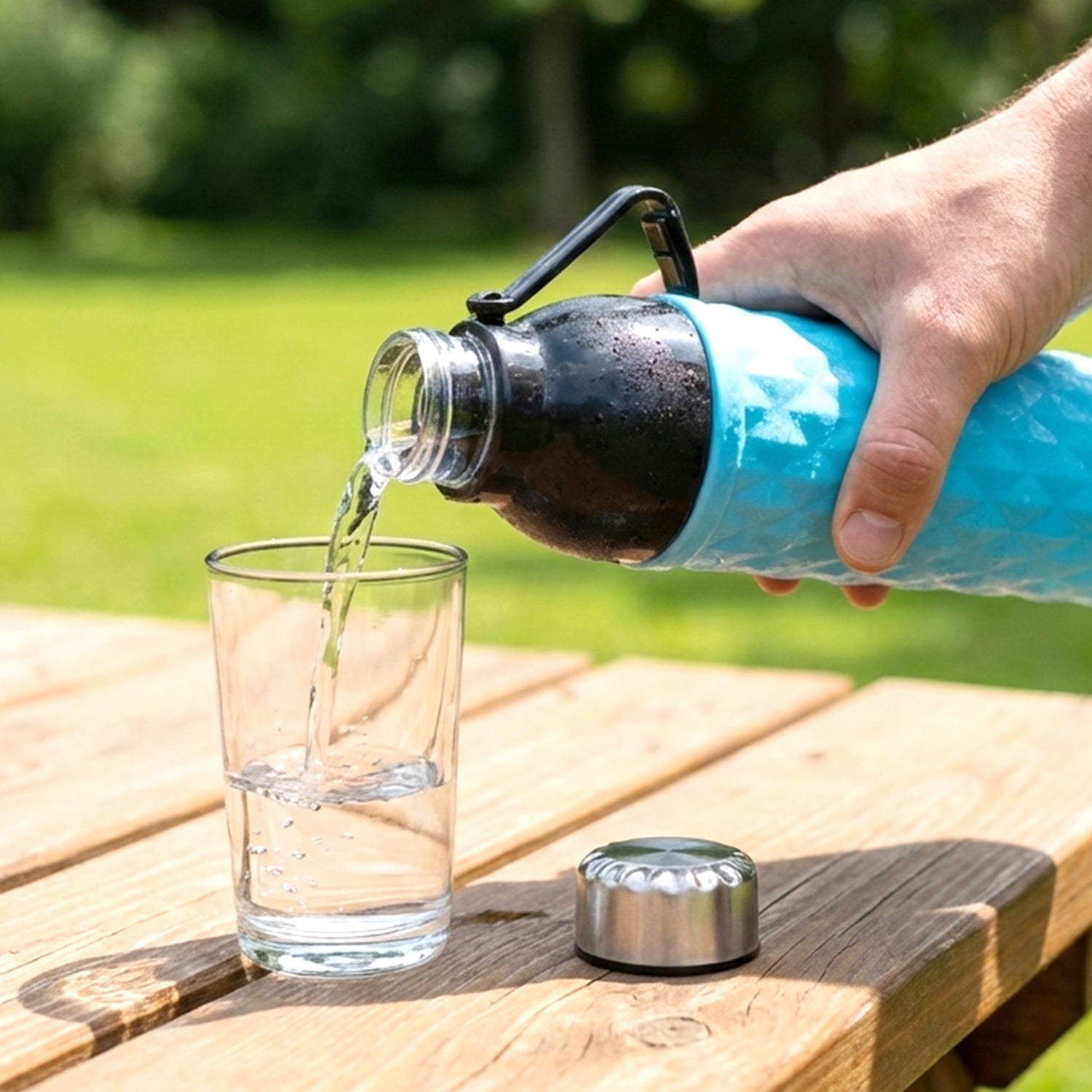 Durable diamond textured sports water bottle for daily use