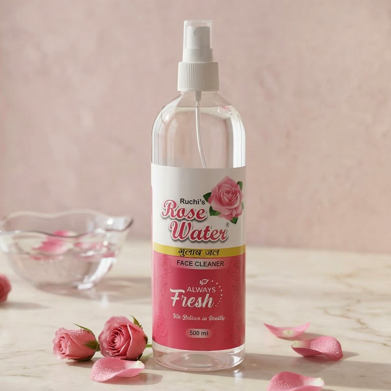 Portable rose water spray for skincare on-the-go