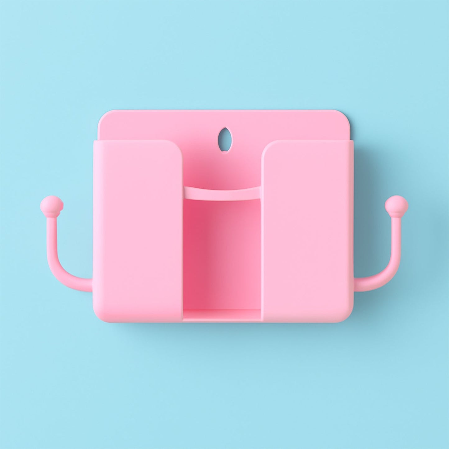 Wall mount mobile stand in blue color without visible items
