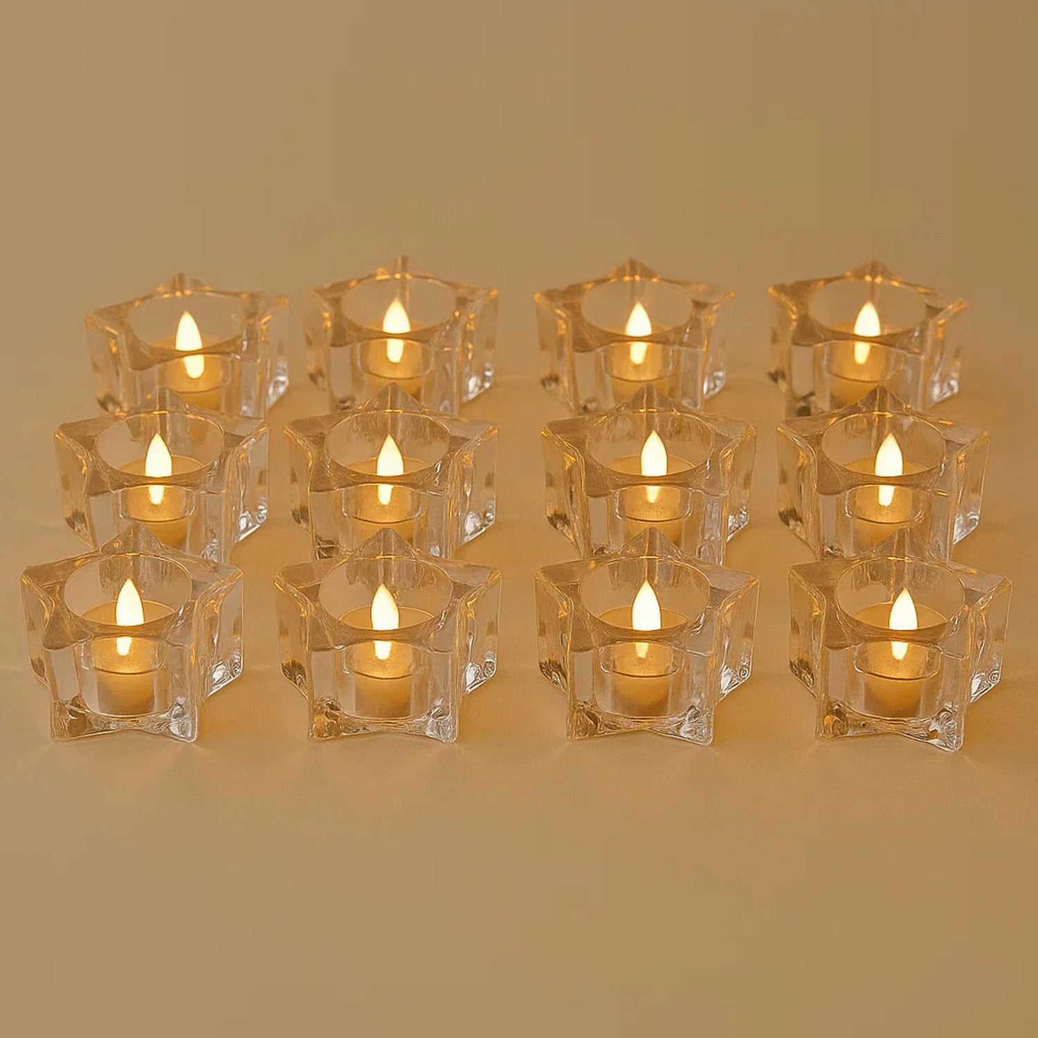 Crystal-effect flameless LED candles perfect for weddings and parties